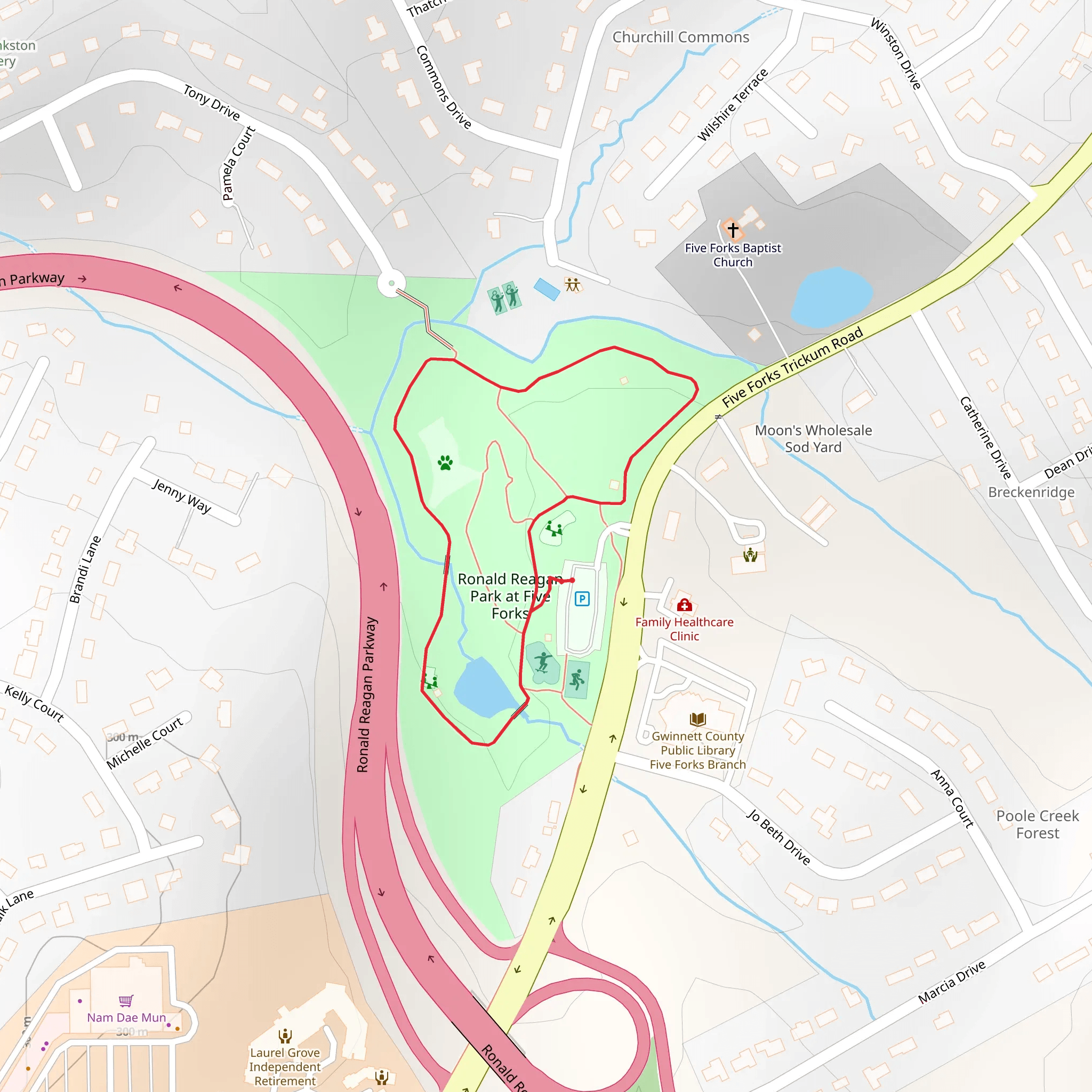 Ronald Reagan Park at Five Forks Loop mobile static map