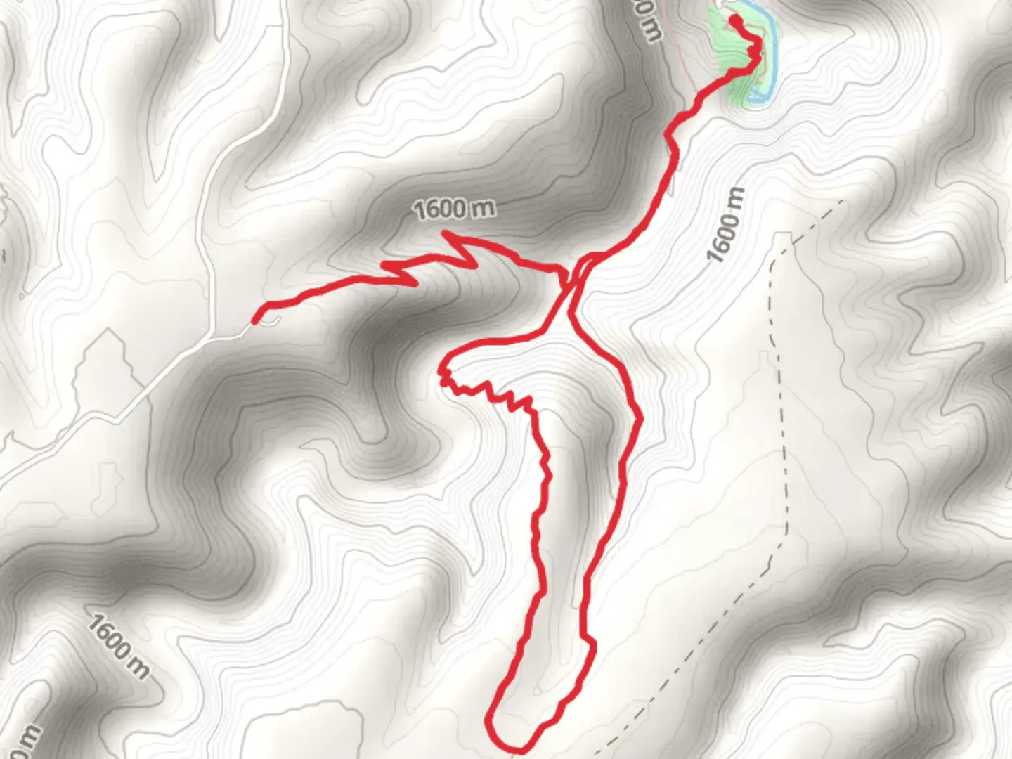 An image depicting the trail Stitting Bull Falls Trail and CCC Trail and its surrounding area.