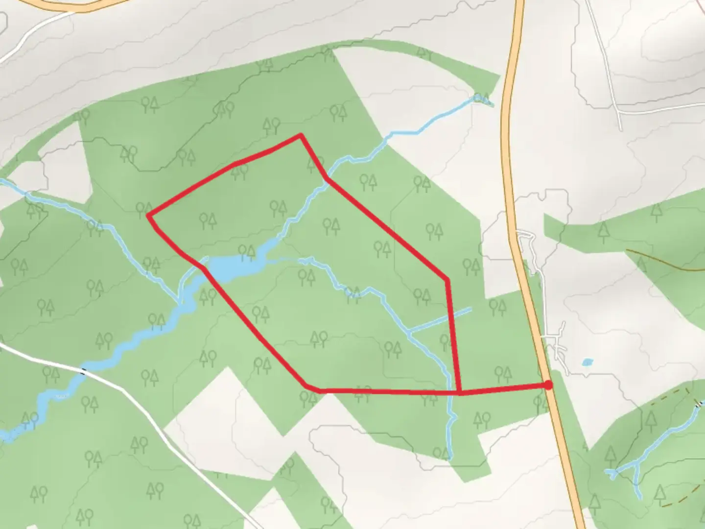 An image depicting the trail Great Claw Moor Plantation and Southern Moor Plantation Loop and its surrounding area.