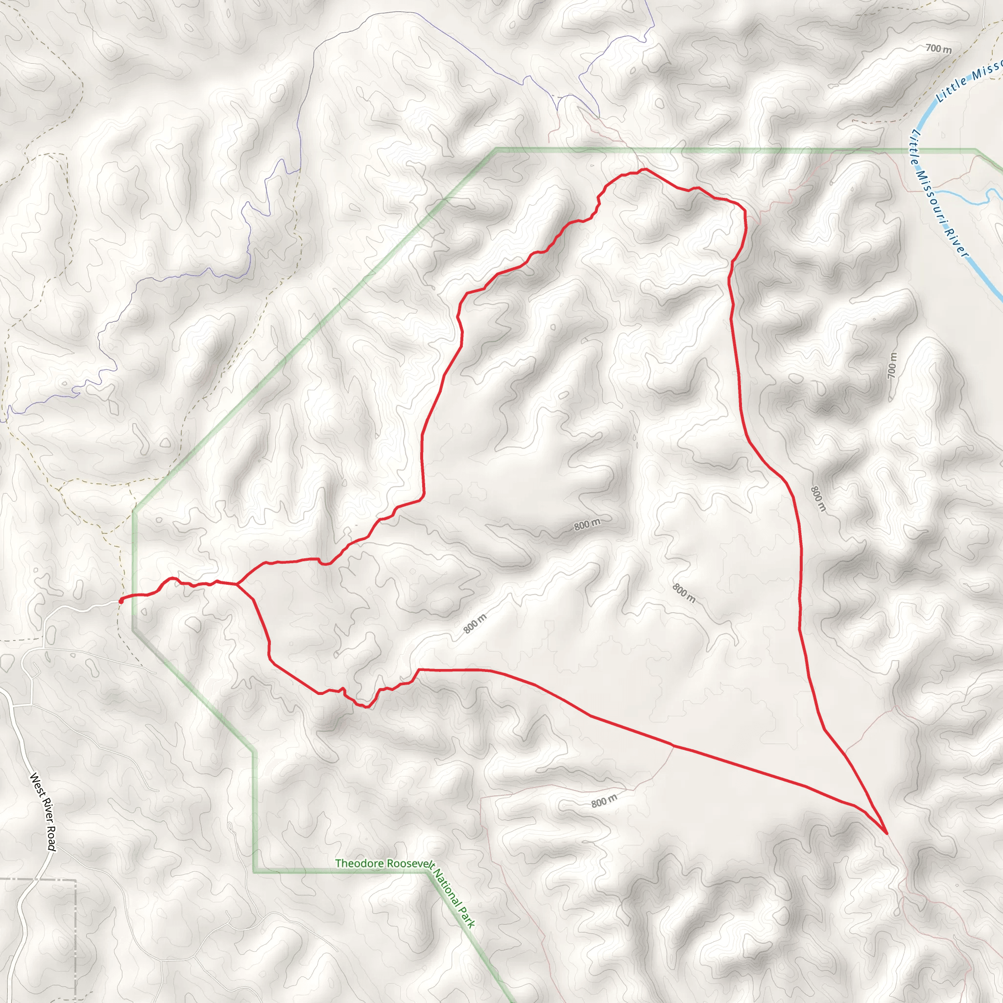 Petrified Forest and Maah Daah Hey Loop Trail mobile static map