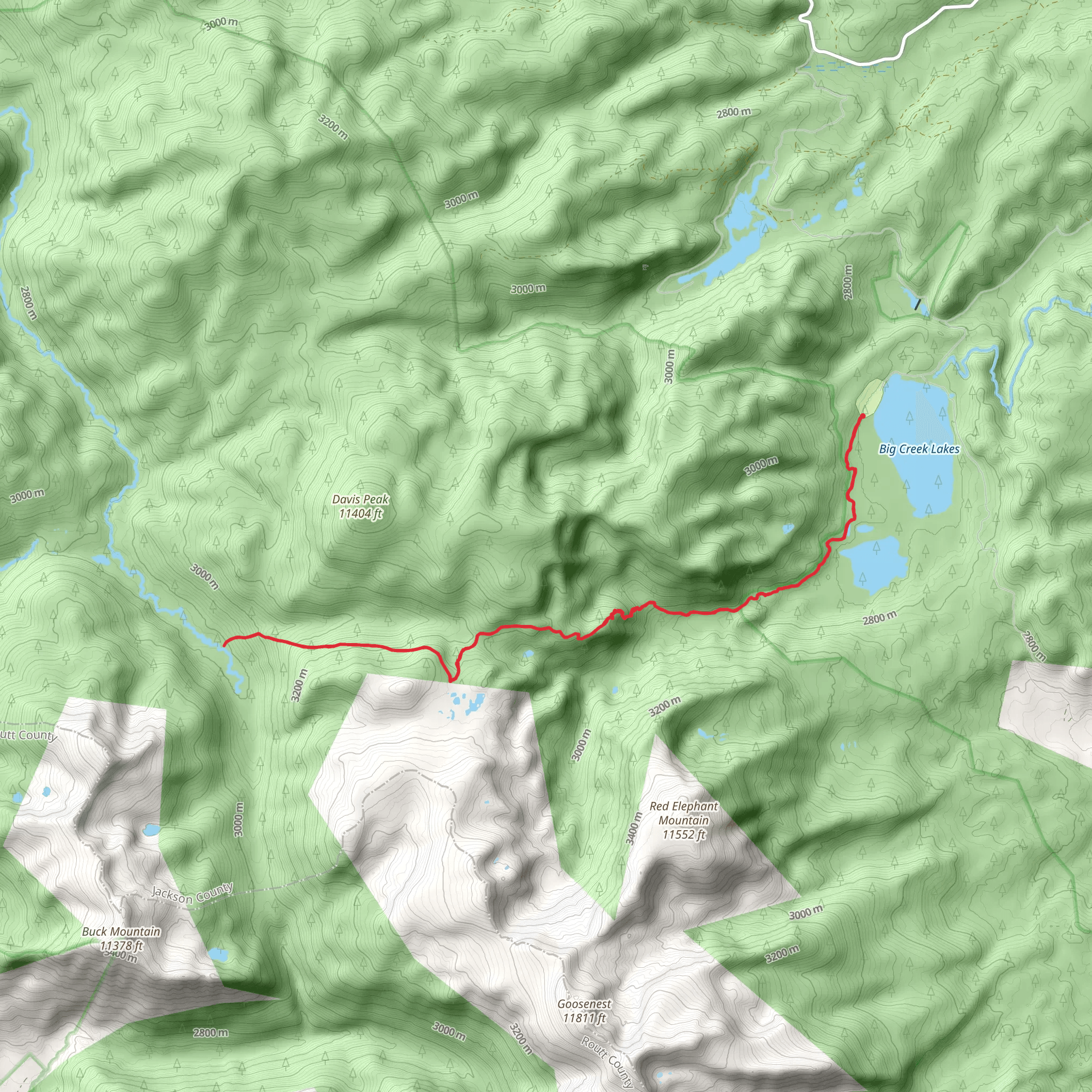 Seven Lakes Trail mobile static map