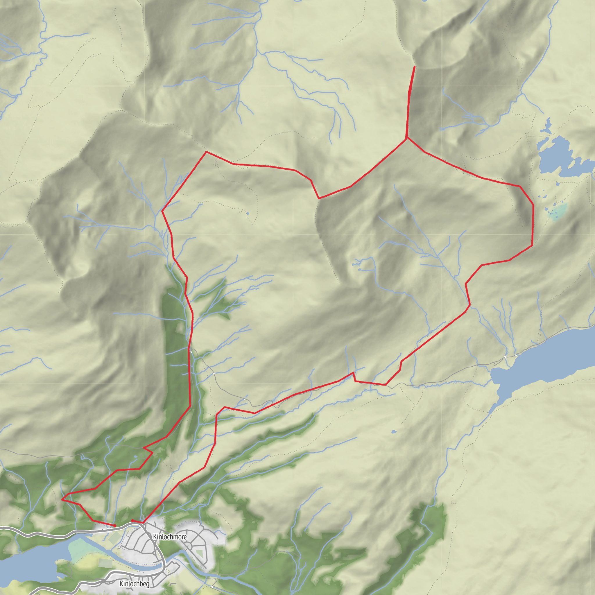 Kinlochleven: Binnein Mór Circular mobile static map
