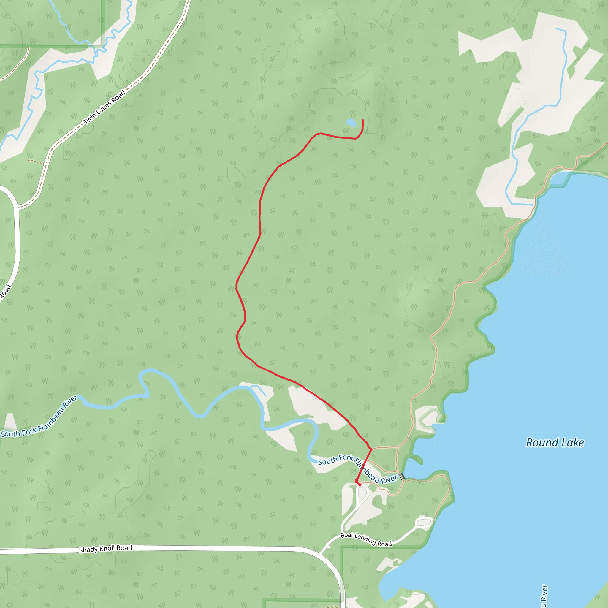 Oles Lake via Round Lake F Trail mobile static map