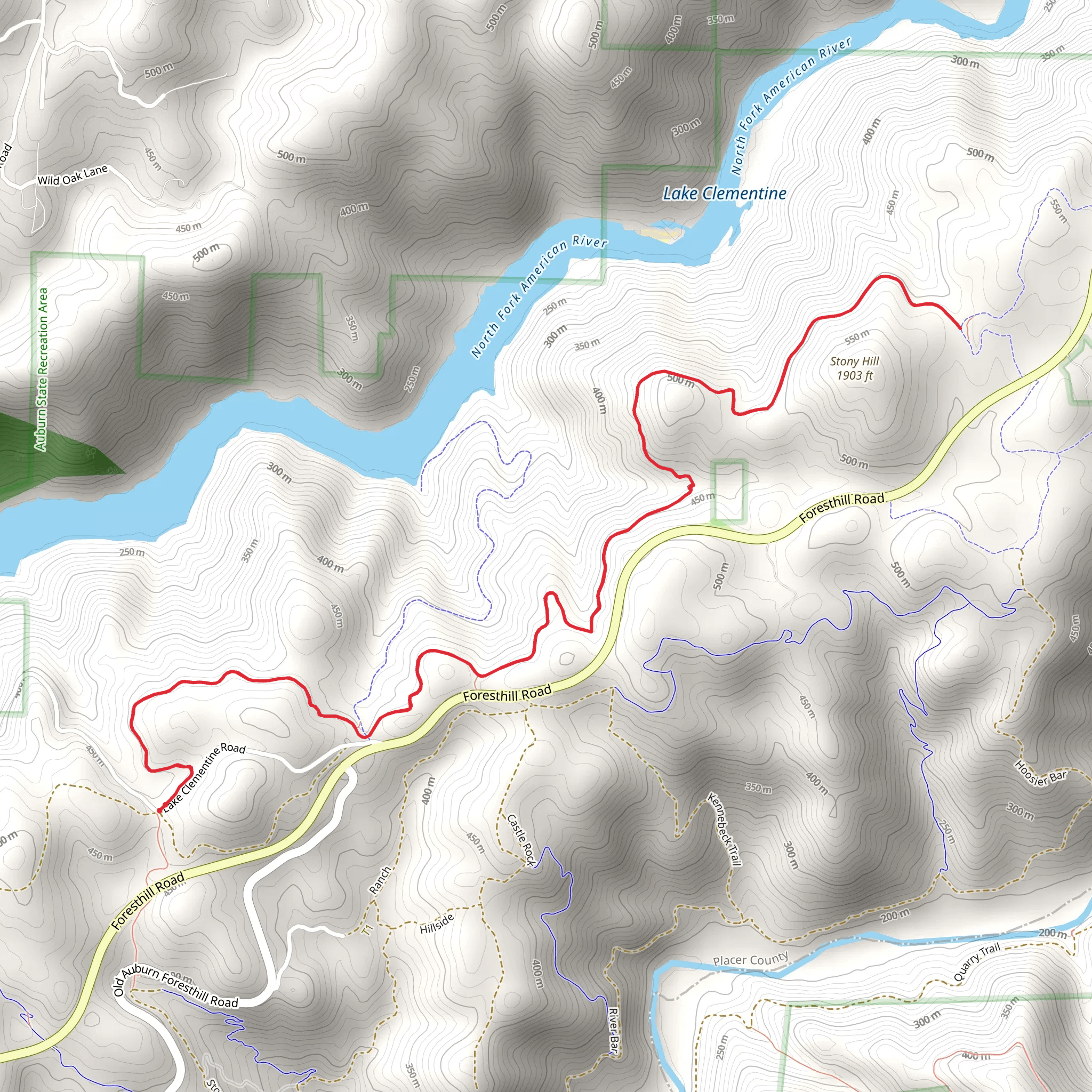 Stony Hill via Connector Trail mobile static map