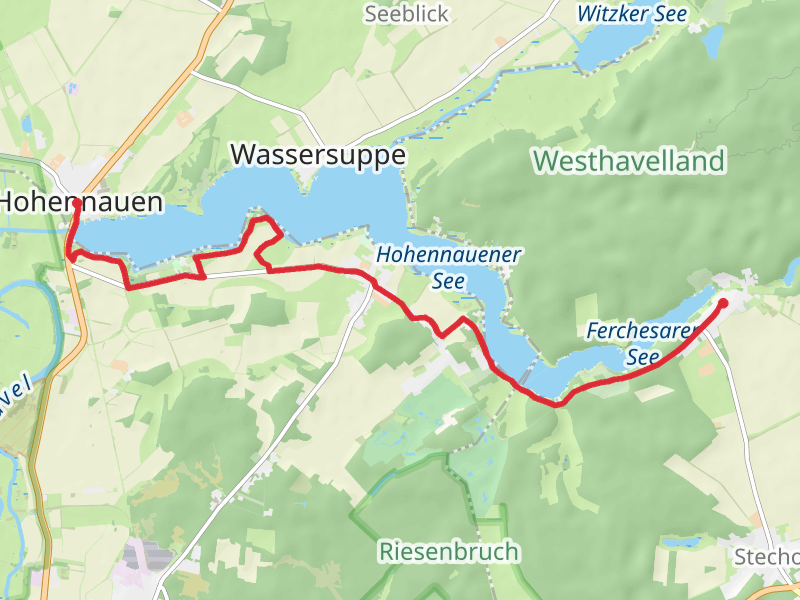 Hohennauen to Ferchesar via Hohennauener See