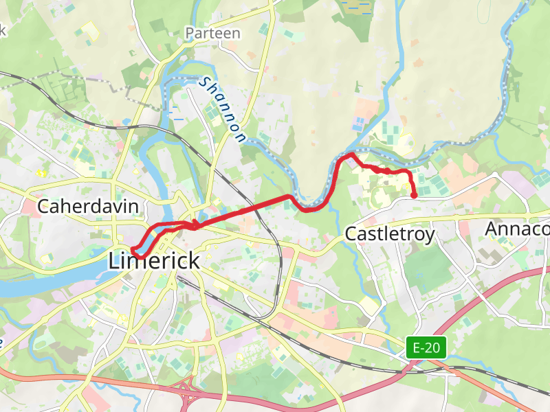 Hike from UL to Limerick City along canals  thumbnail