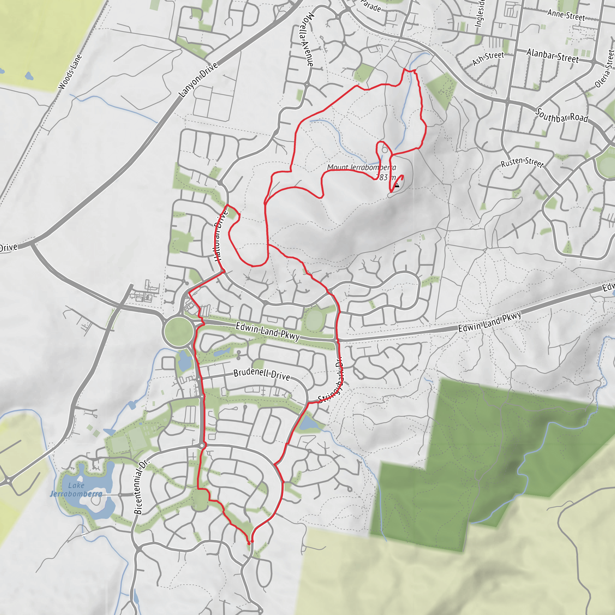 Mount Jerrabomberra Loop mobile static map