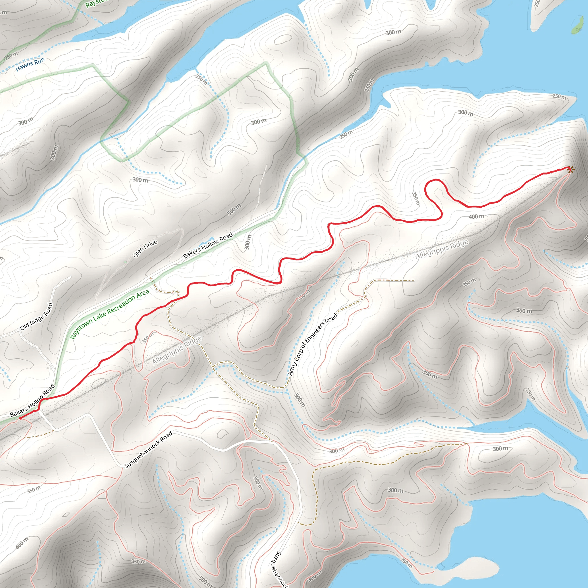 Allie Trail, Grippis Trail and Ridge Trail mobile static map