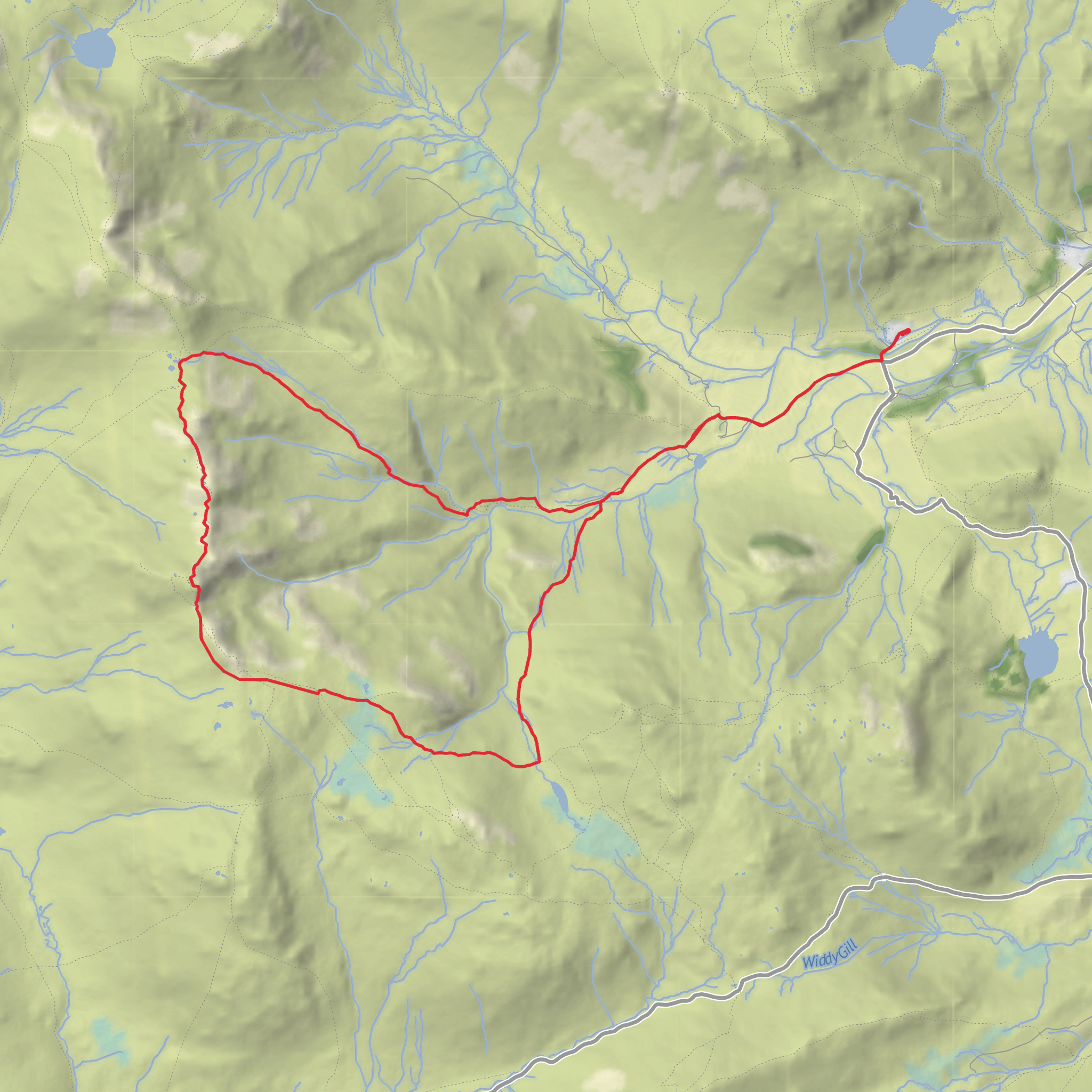 Brown Howe, Great Knott and Crinkle Crags Loop mobile static map