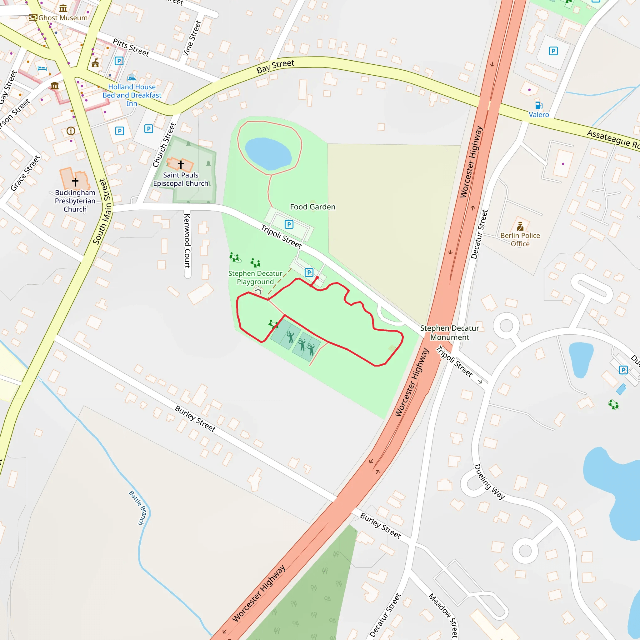 Stephen Decatur Park Loop mobile static map