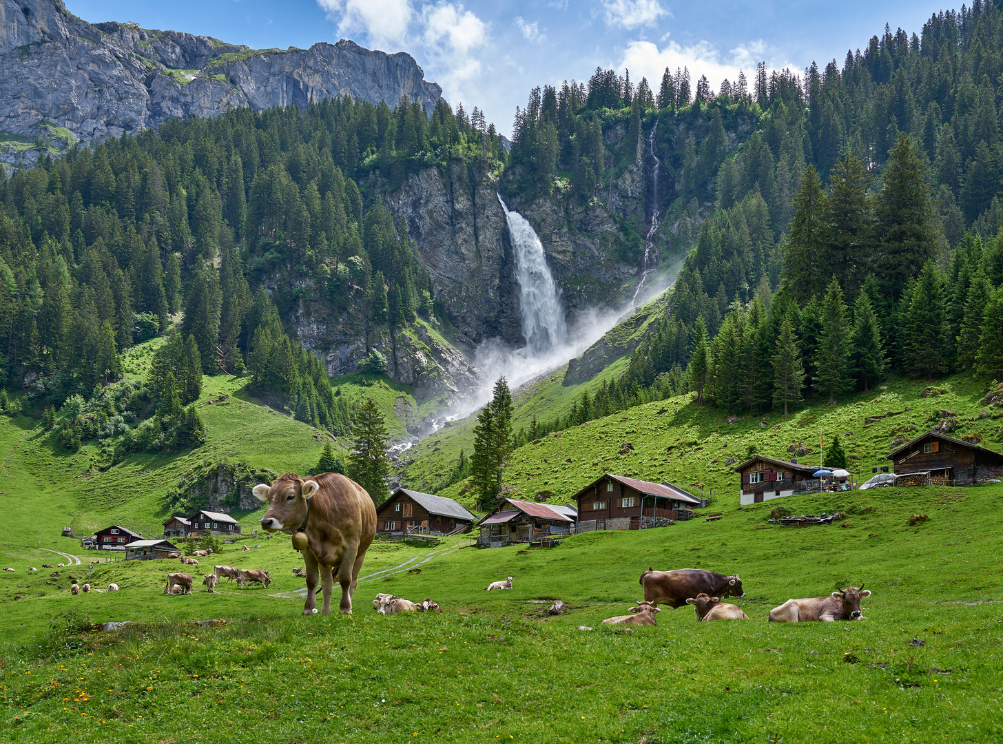 An image depicting the trail Camino Müstair-Geneva via Interlaken and its surrounding area.