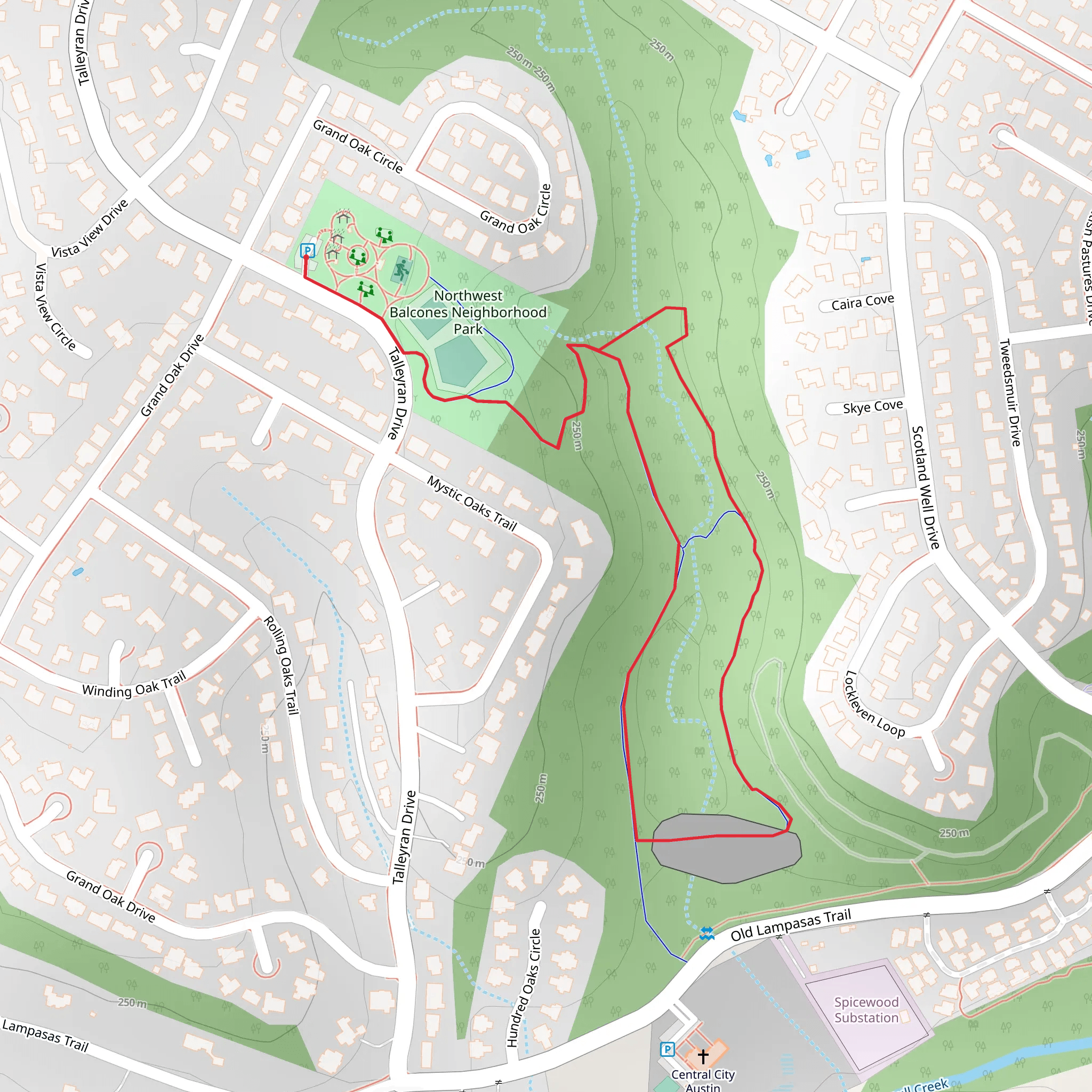 Northwest Balcones Neighborhood Park Loop mobile static map
