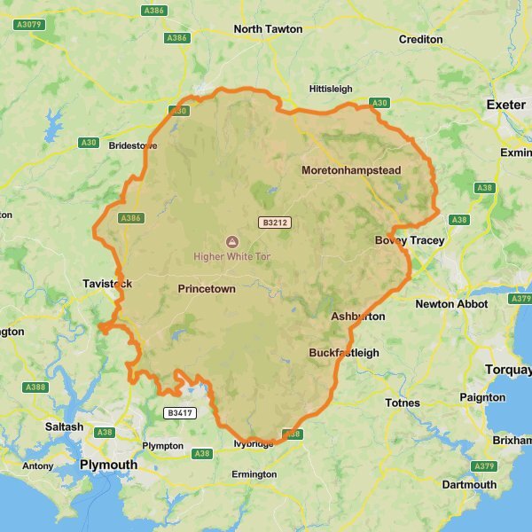 Dartmoor National Park mobile static map