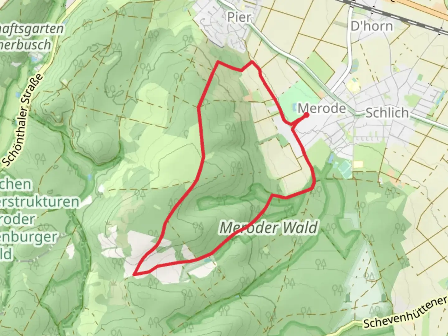 An image depicting the trail Schlich Rundweg and its surrounding area.