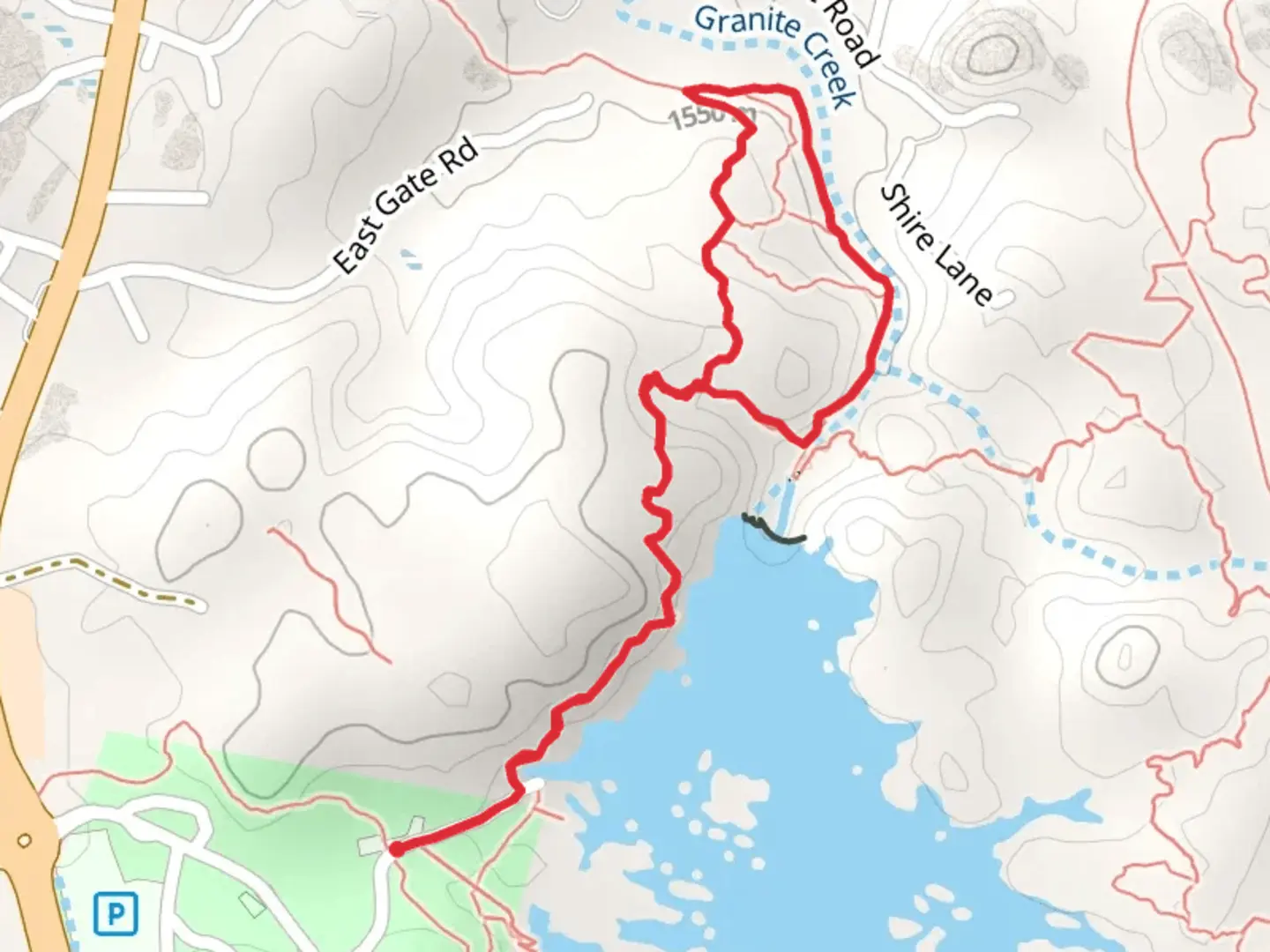 An image depicting the trail Granite Creek - Flume Trail and its surrounding area.