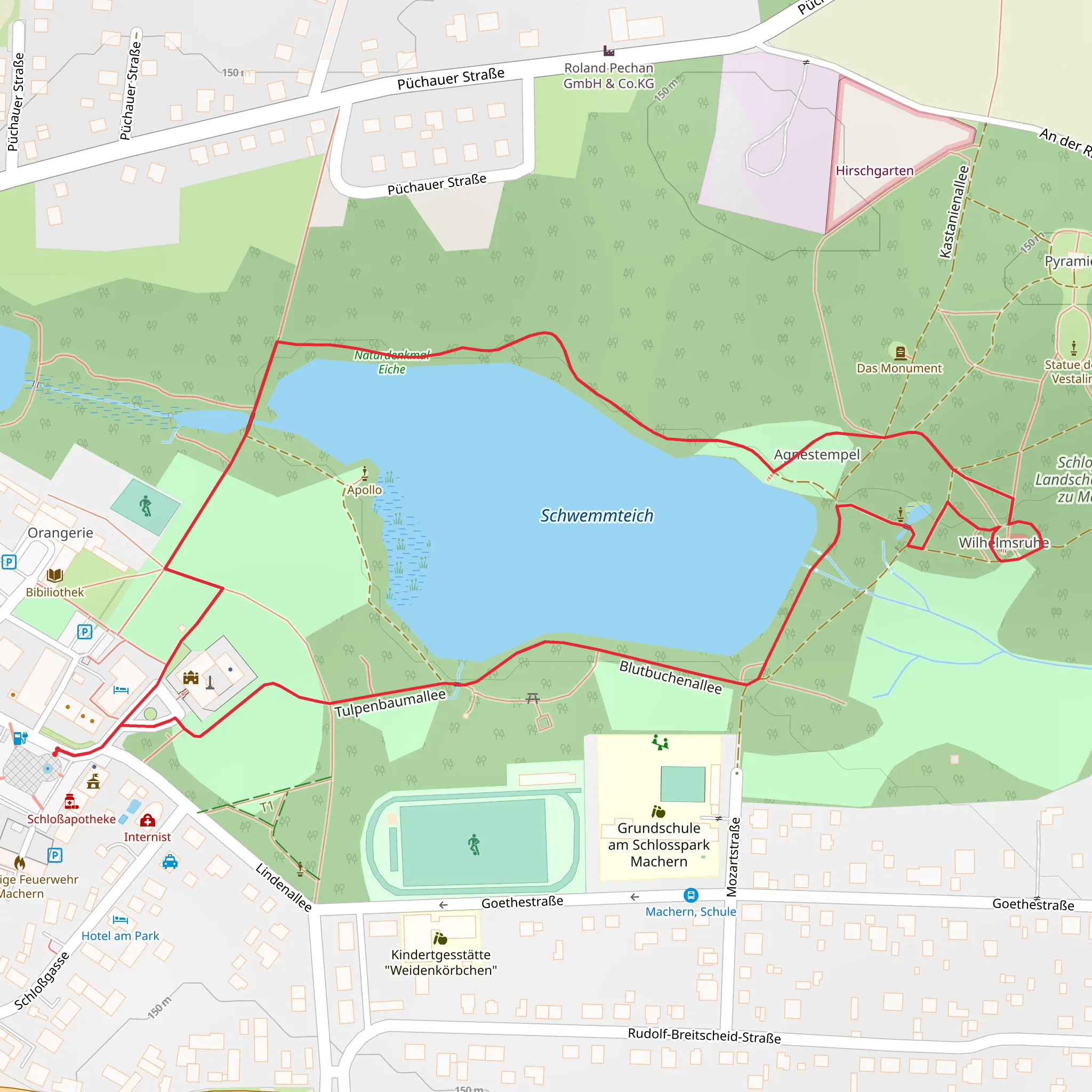 Schwemmteich Loop via Tulpenbaumallee mobile static map