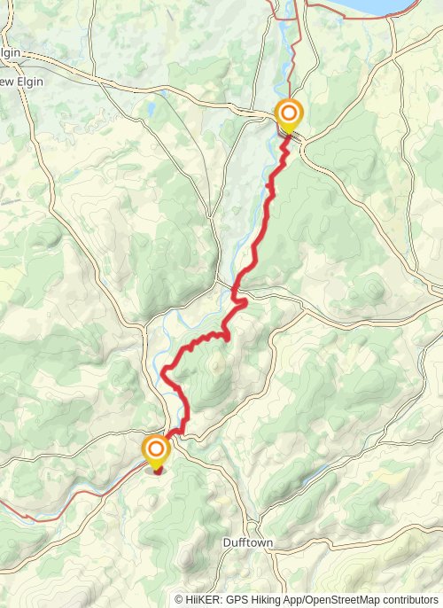 Aberlour to Fochabers mobile static map