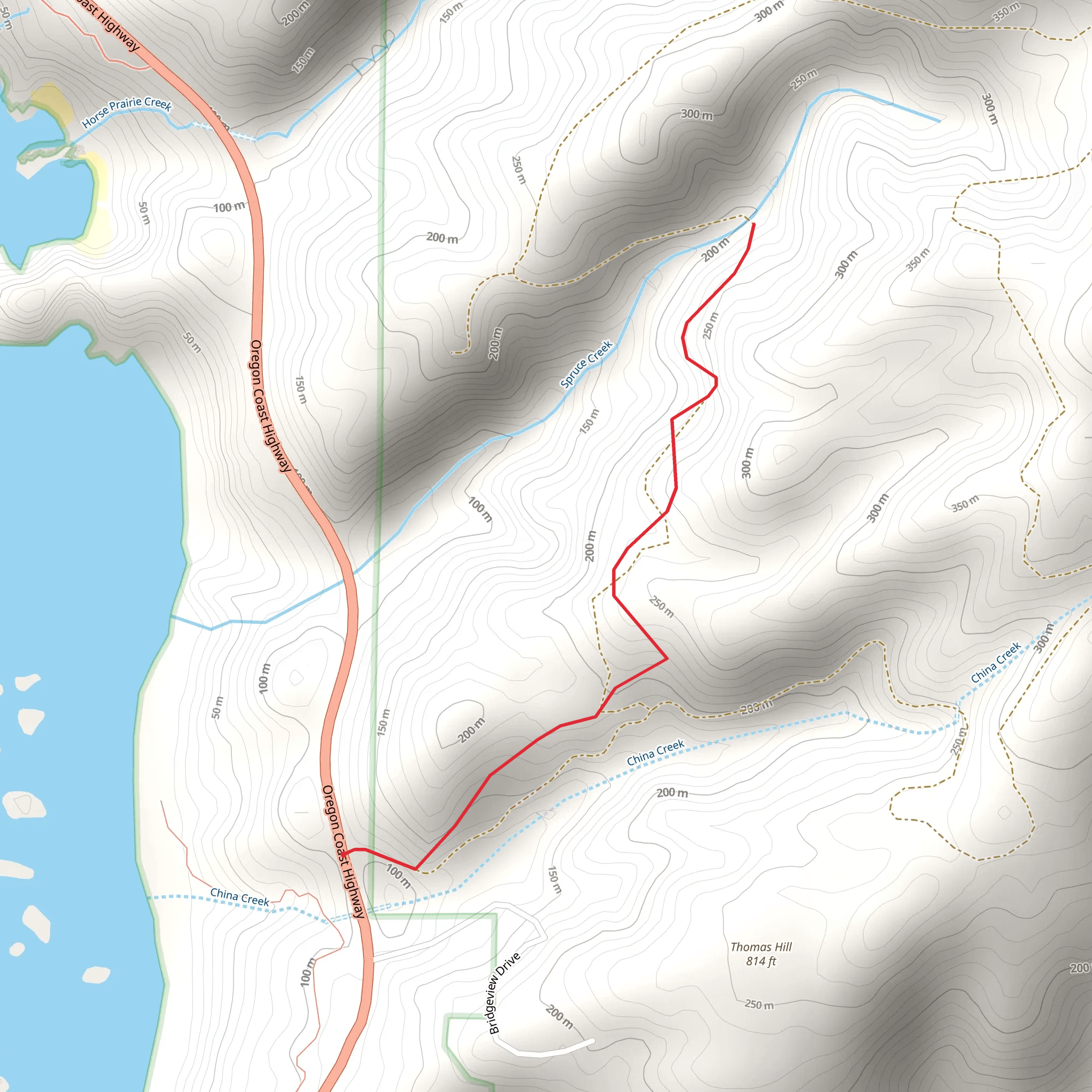 Spruce Creek from Oregon Coast Highway mobile static map