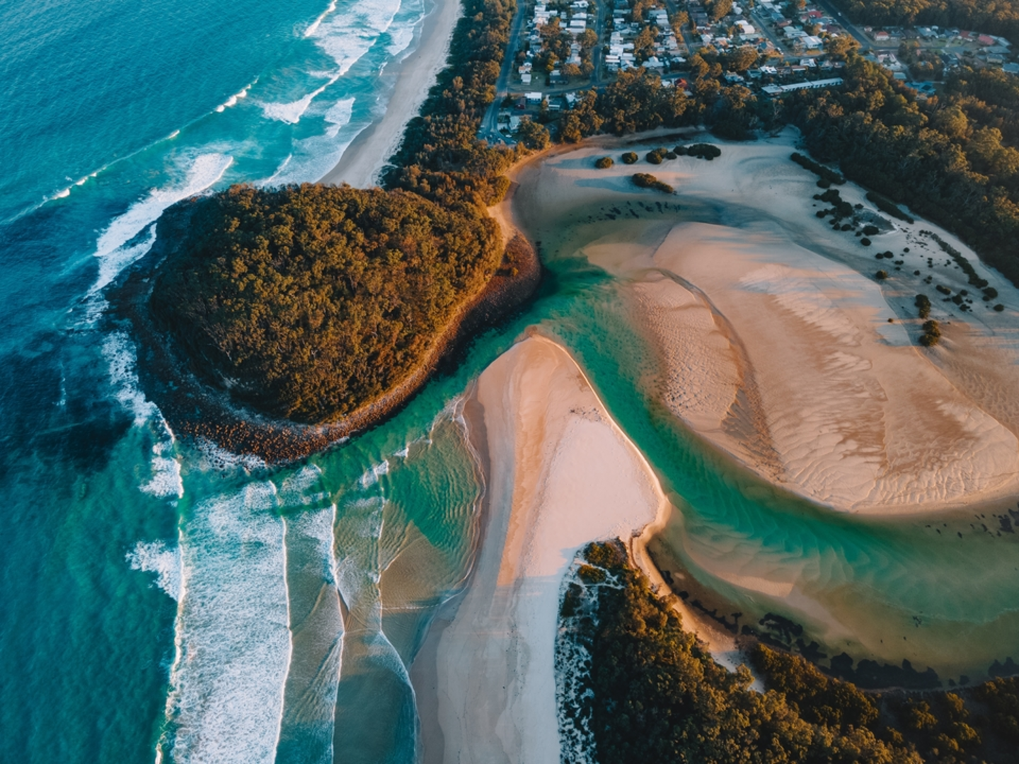 An image depicting the trail Narrawallee Inlet Track and its surrounding area.