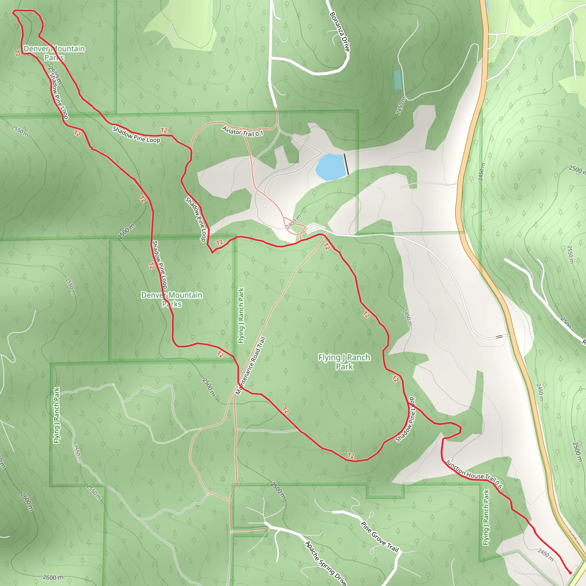 Shadow Pine Loop via Junction House Trail mobile static map