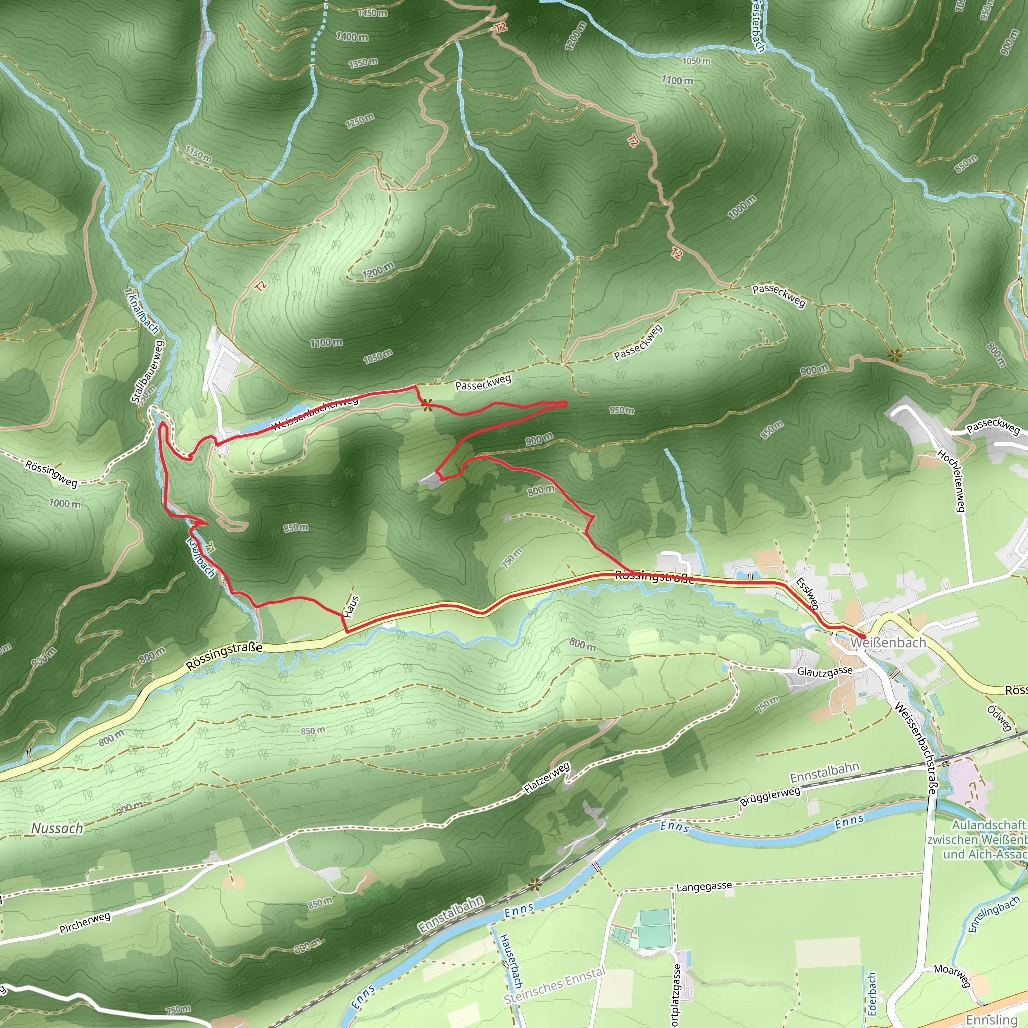 Weißenbach - Luserwasserfall - Weißenbach mobile static map