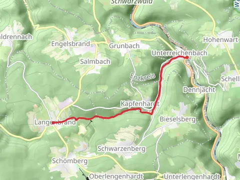 Unterreichenbach to Langenbrand via Eulenbach - Jaegerhof
