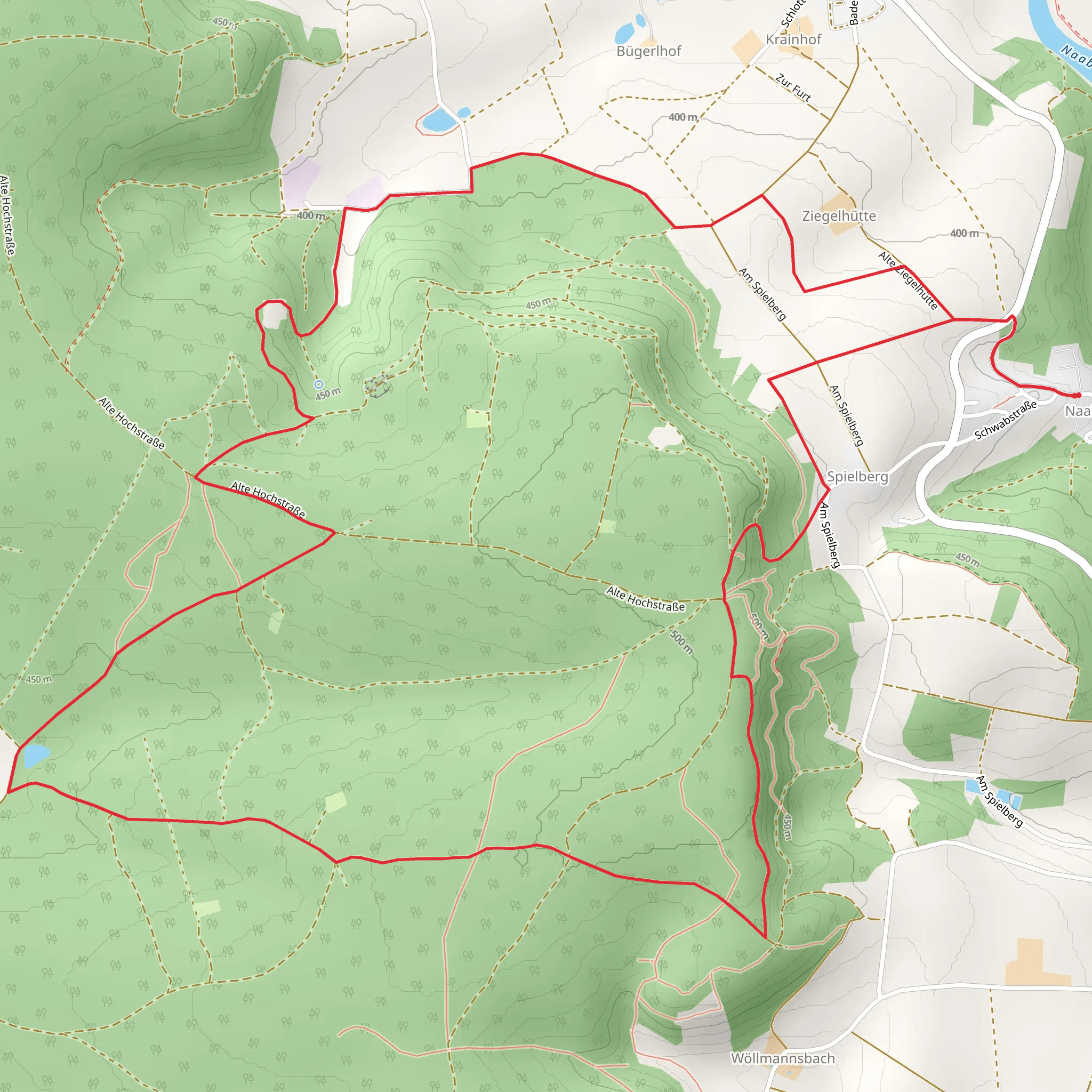 Rundwanderweg Scharzenfeld - Naabeck mobile static map