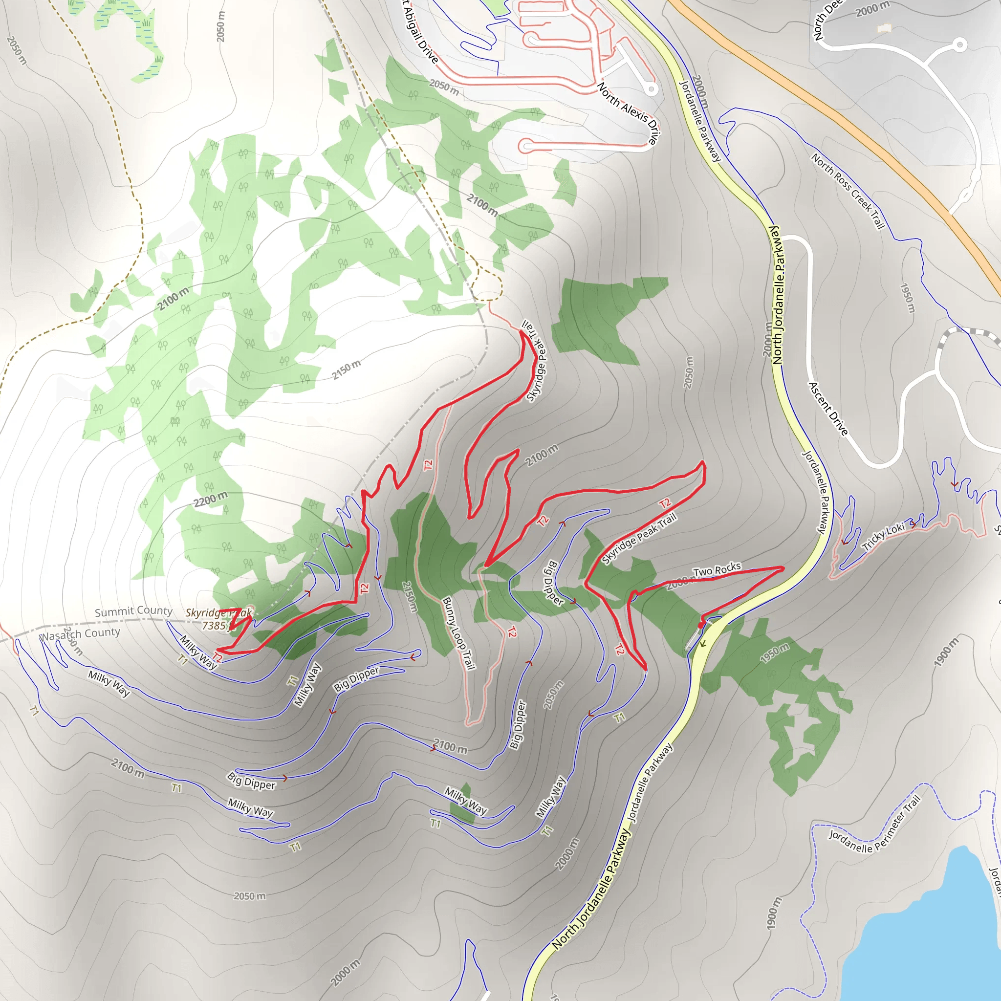 Skyridge Peak Trail mobile static map