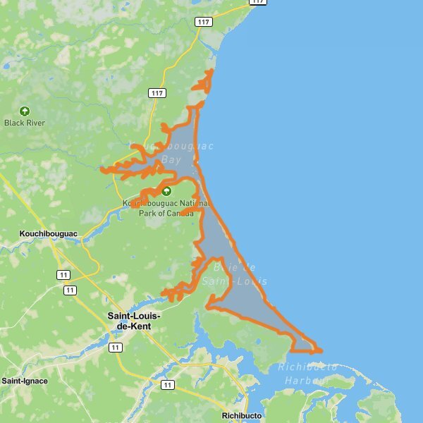Kouchibouguac National Park of Canada mobile static map