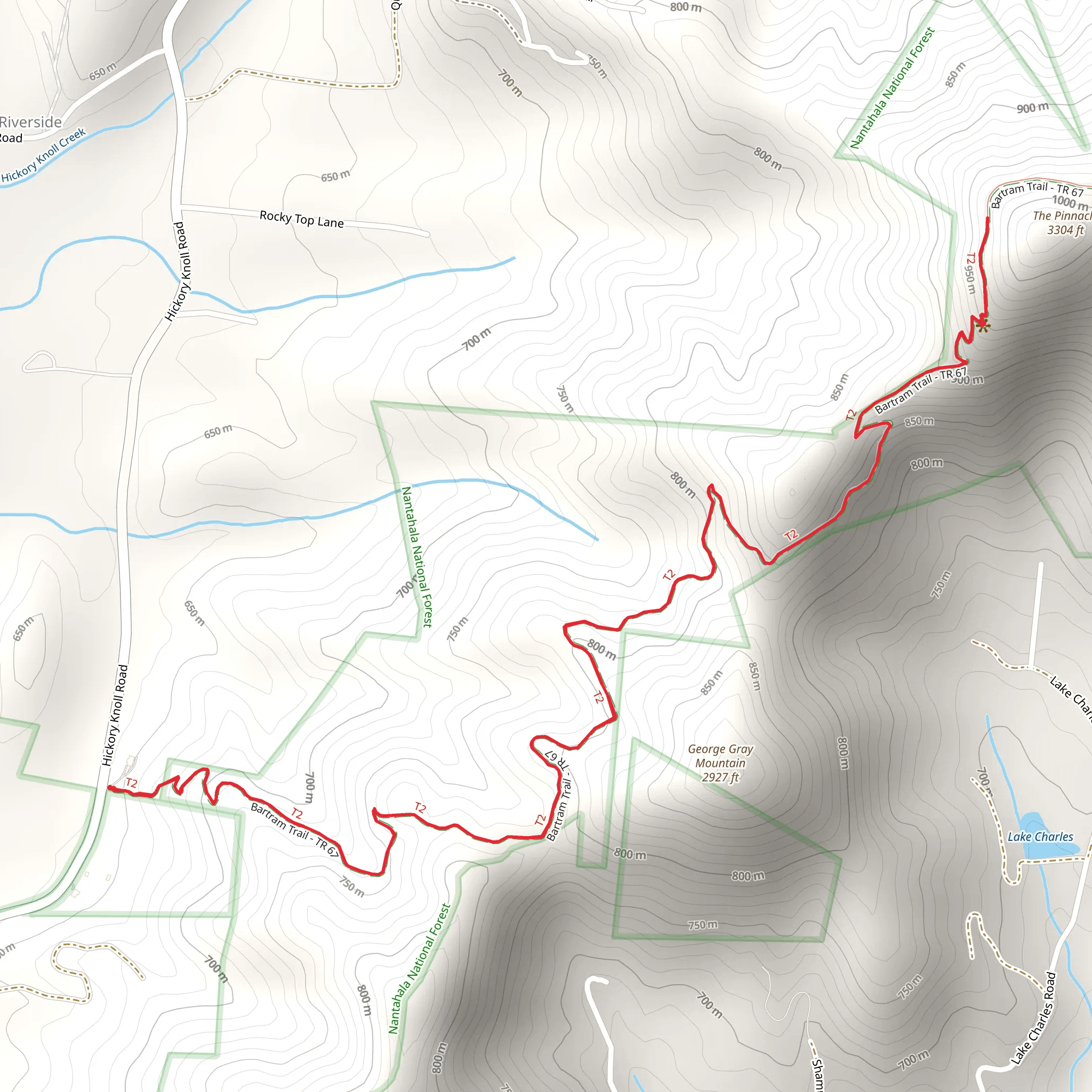The Pinnacle via Bartram Trail mobile static map