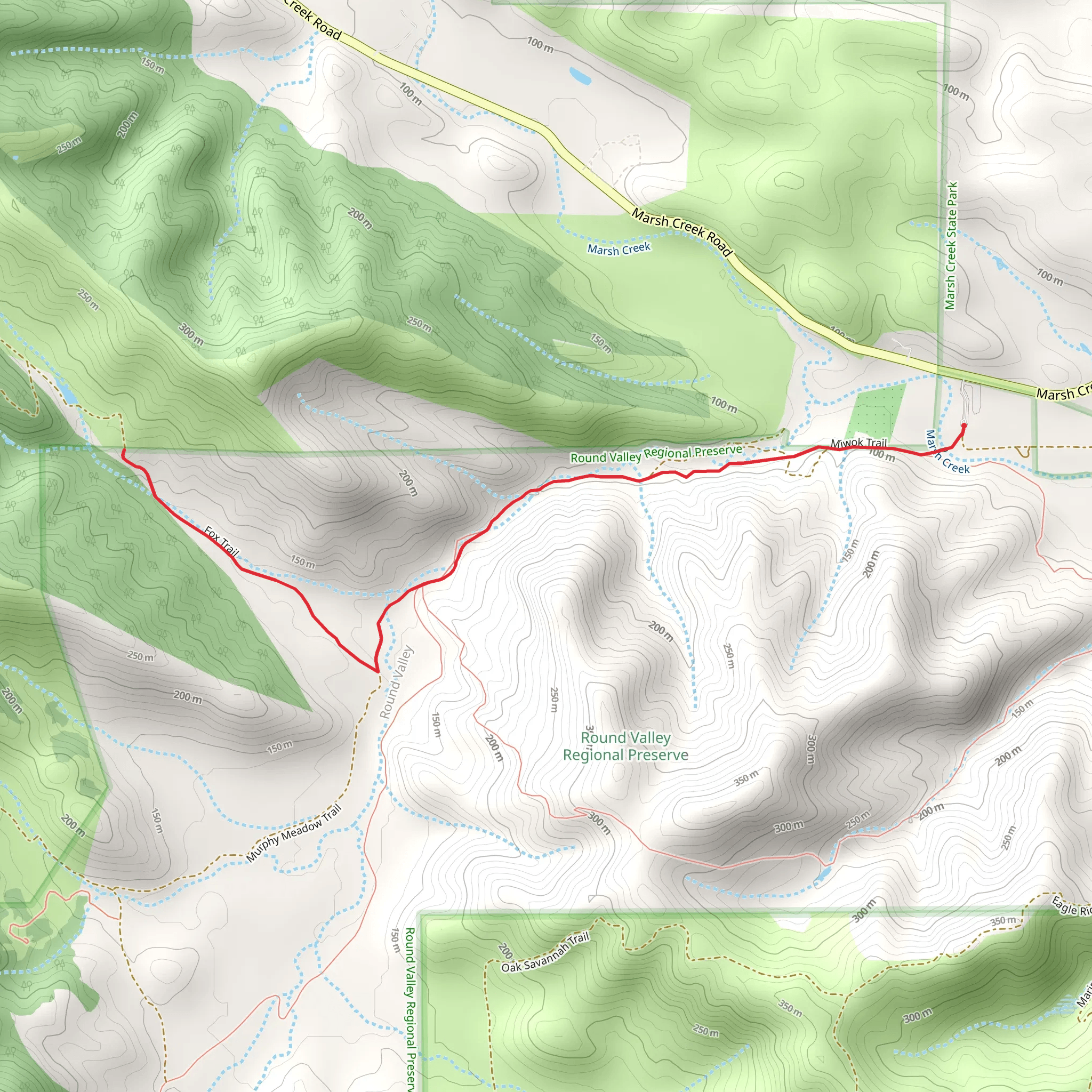 Miwok and Fox Trail mobile static map