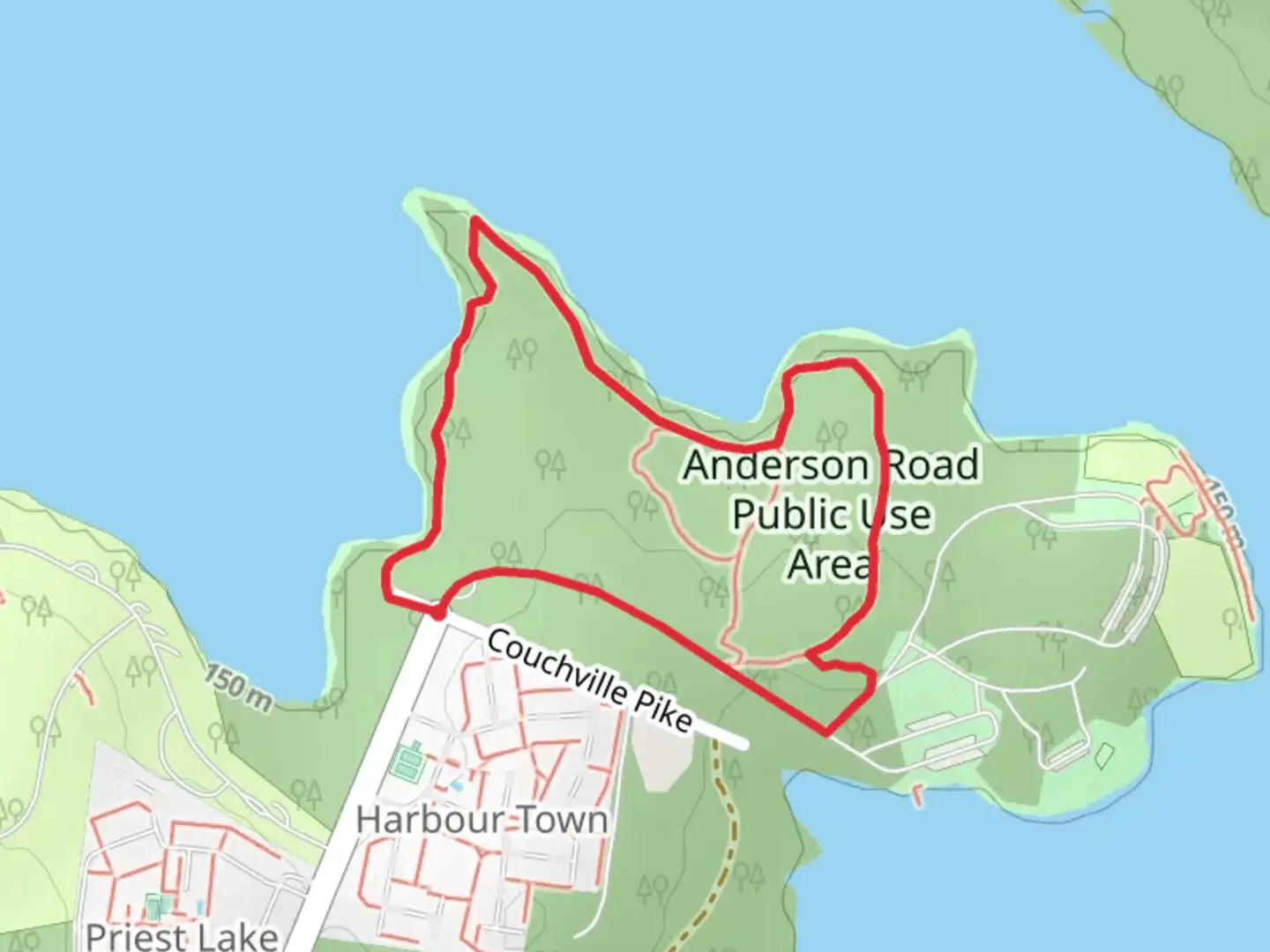 An image depicting the trail Anderson Road Fitness Loop Trail and its surrounding area.