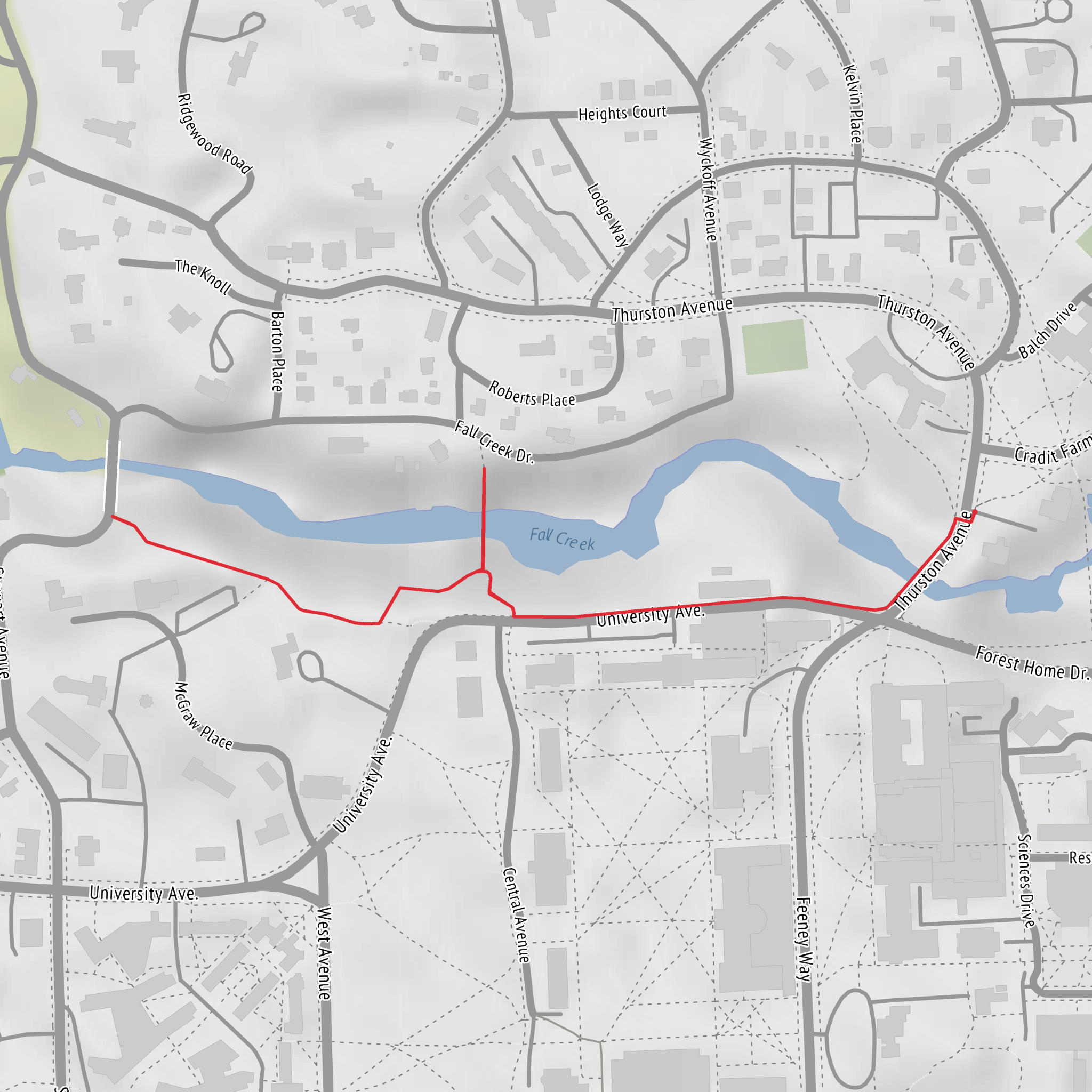 Horseshoe falls, Rocky Falls and Forest Falls mobile static map