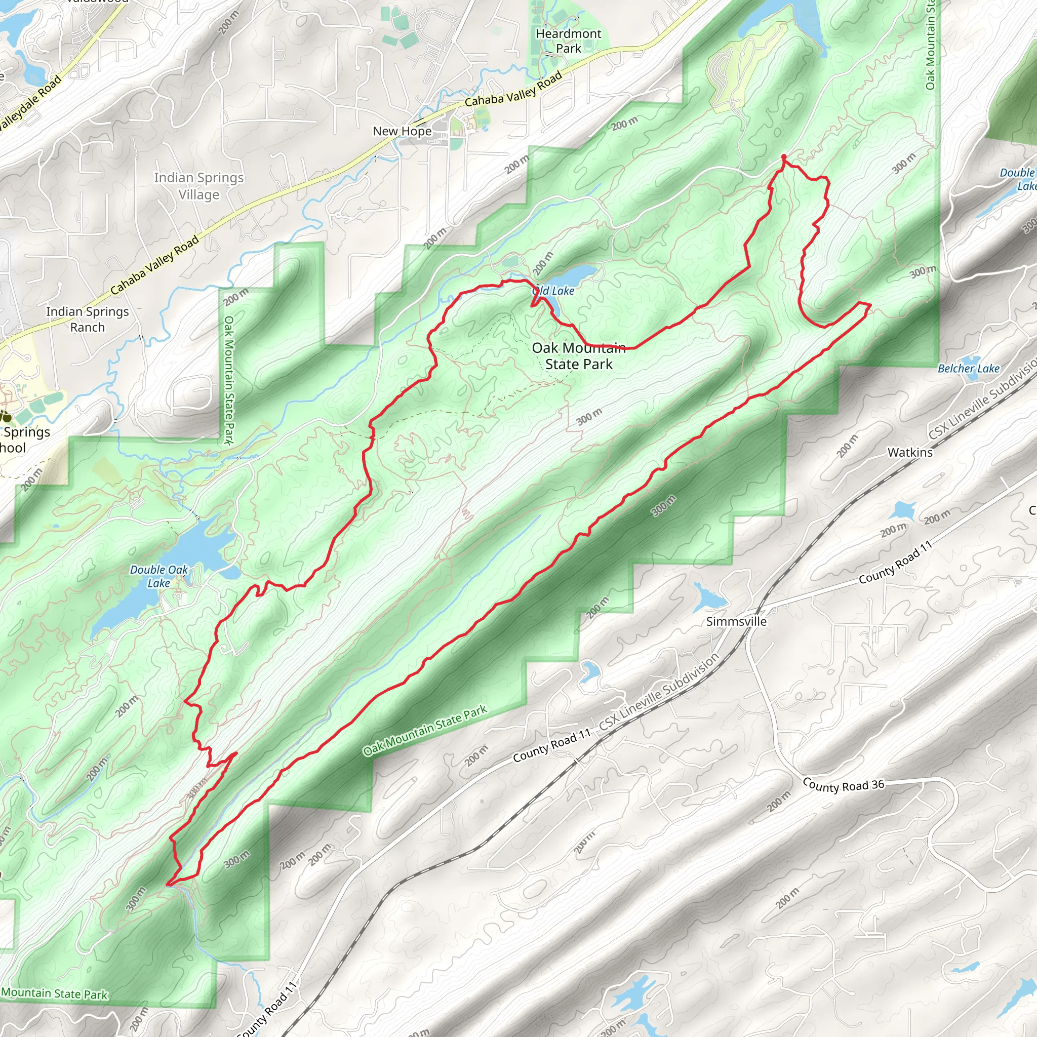 Blue, Green and Foothills Loop Trail mobile static map
