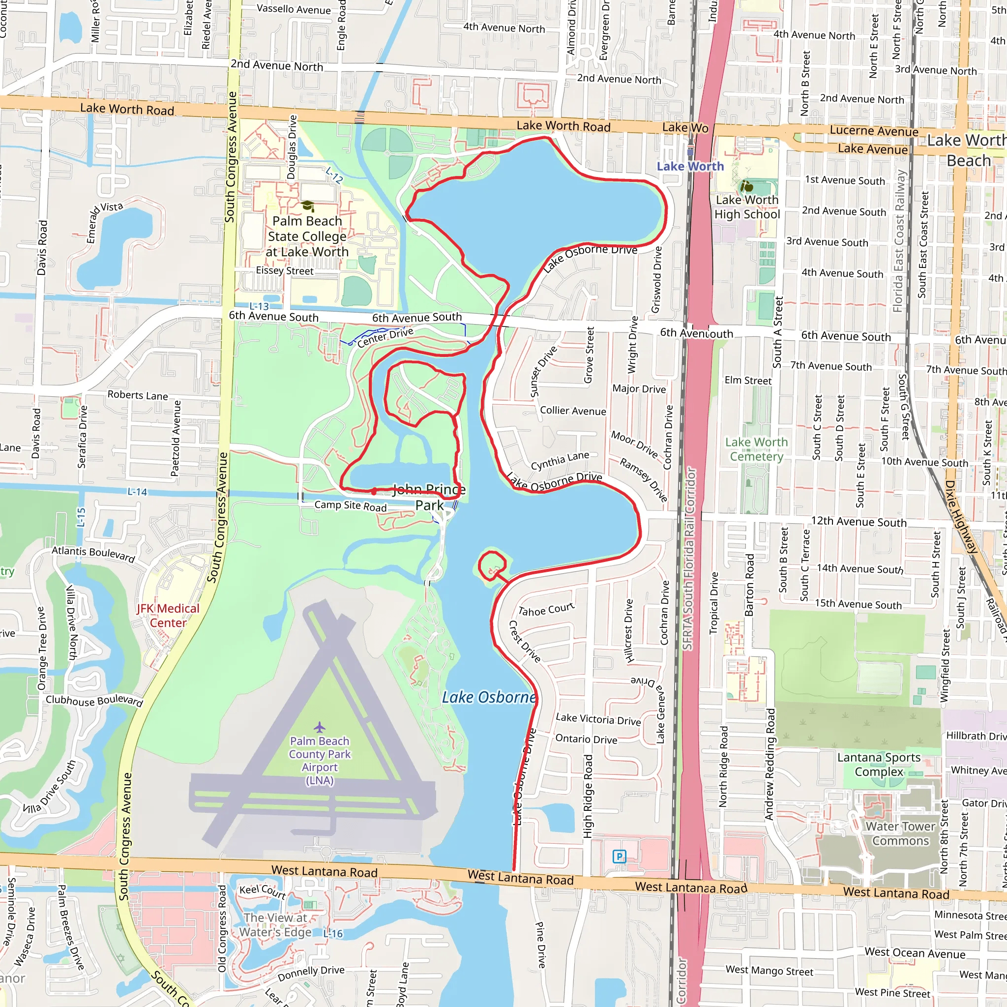 John Prince Park Loop mobile static map