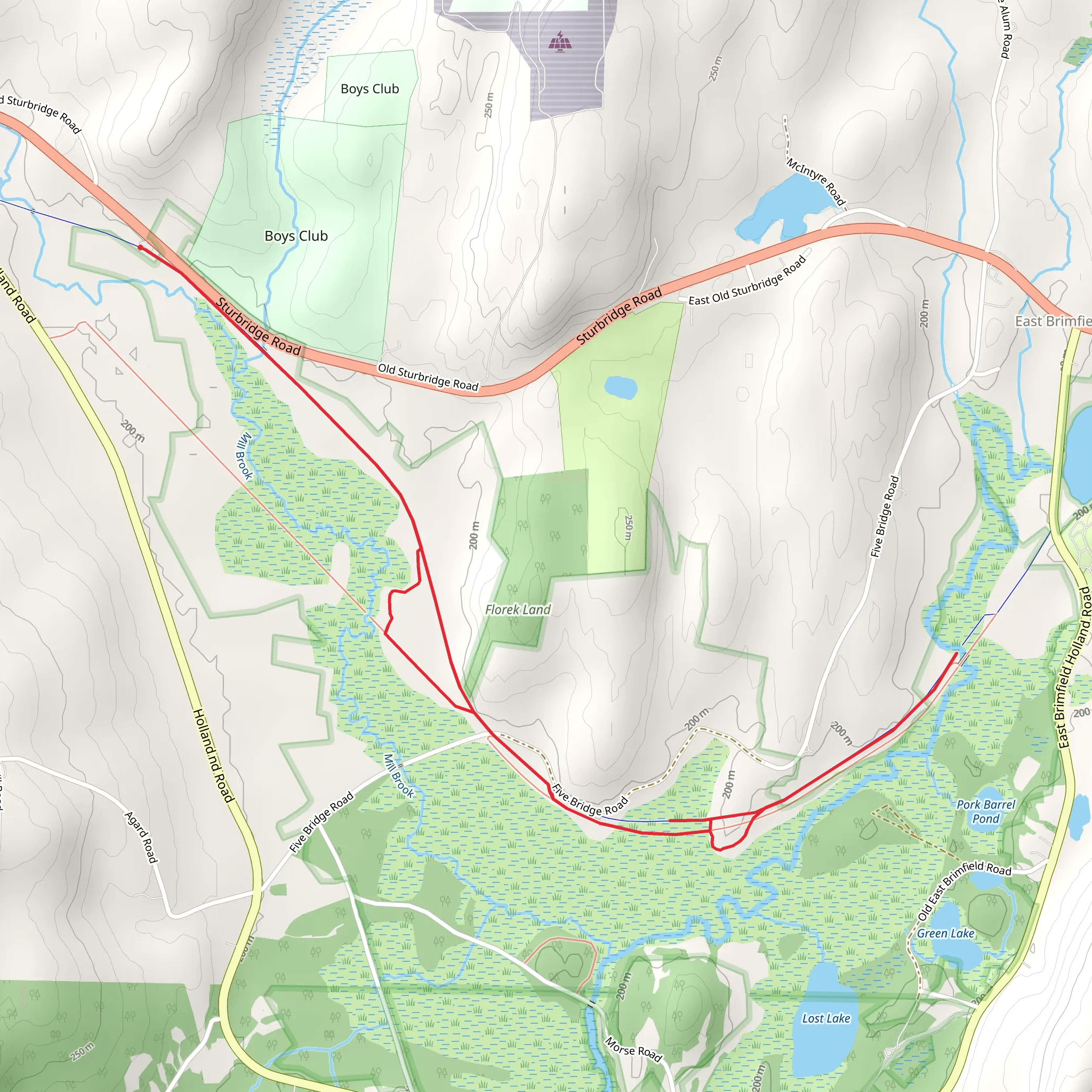 Grand Trunk Trail from Brimfield mobile static map