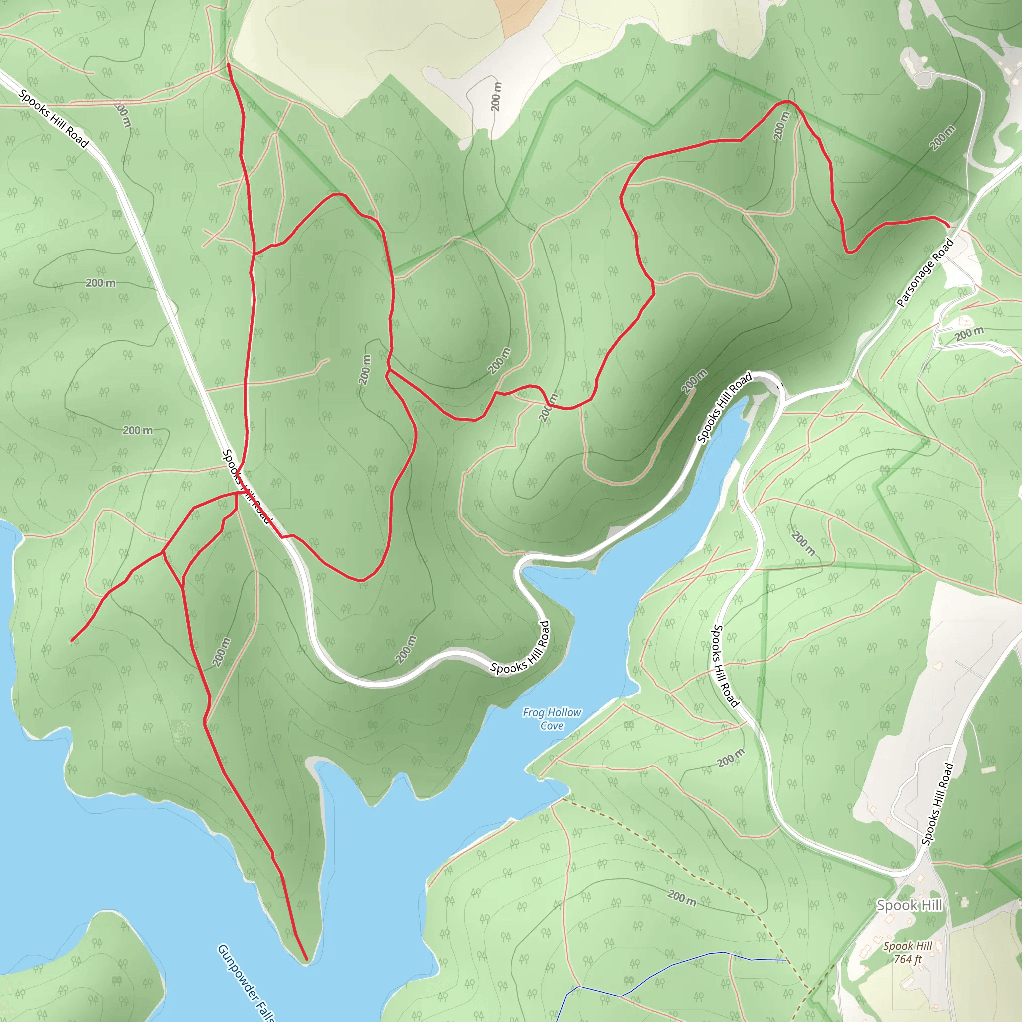 Loop around Spooks Hill Road mobile static map