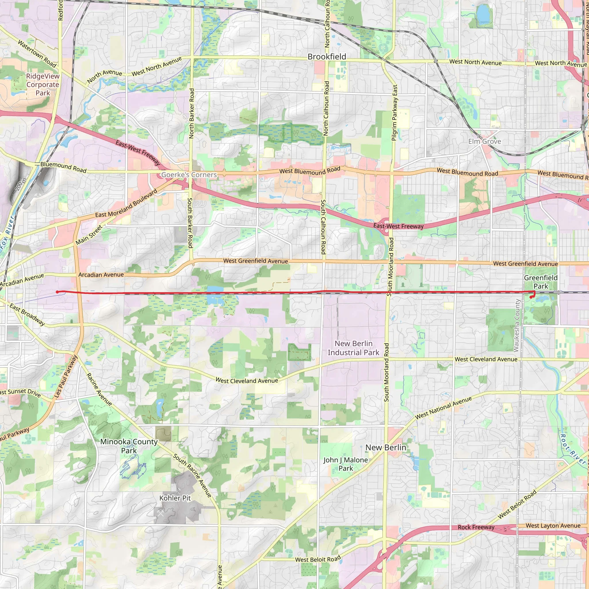 New Berlin Trail mobile static map