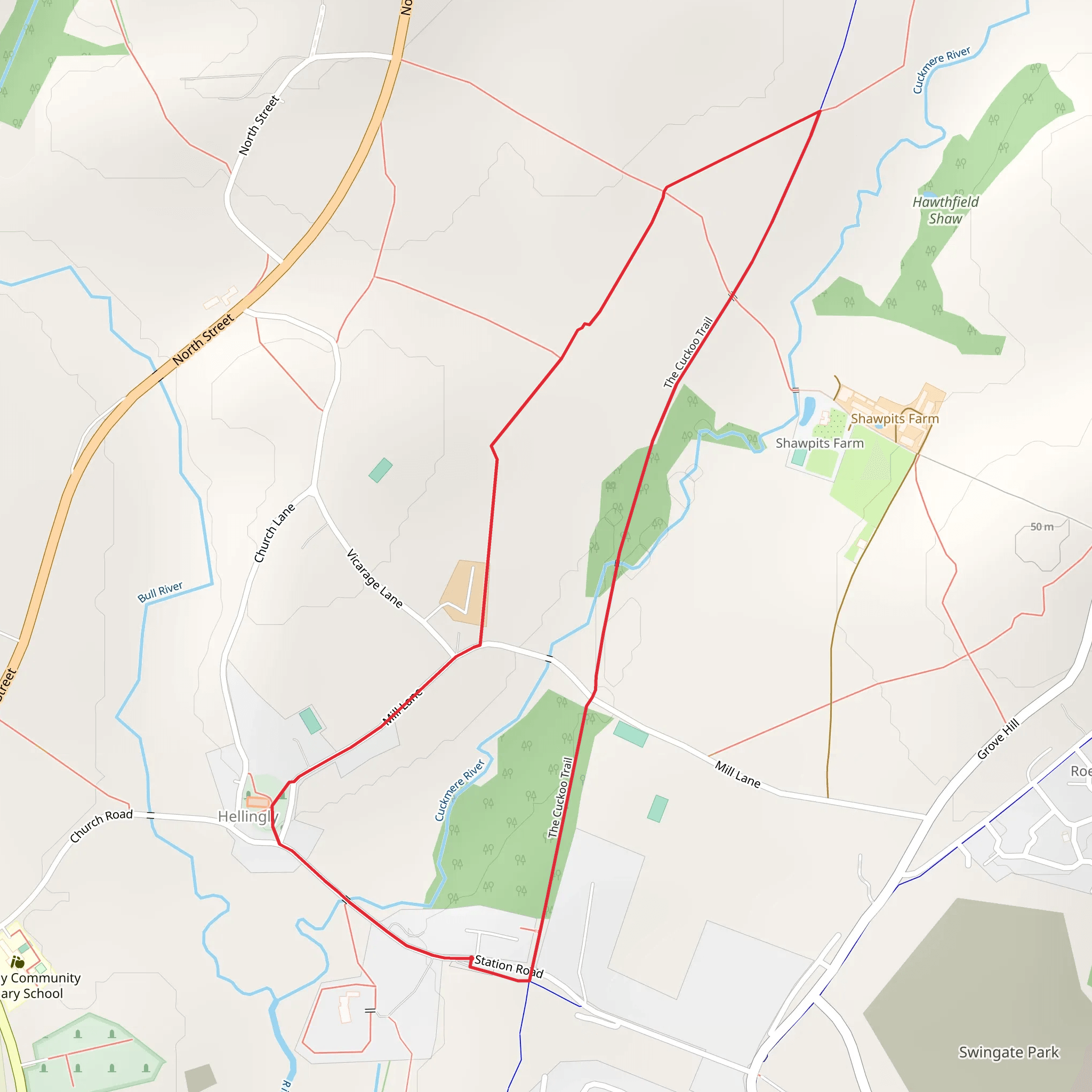 Hellingly Loop mobile static map