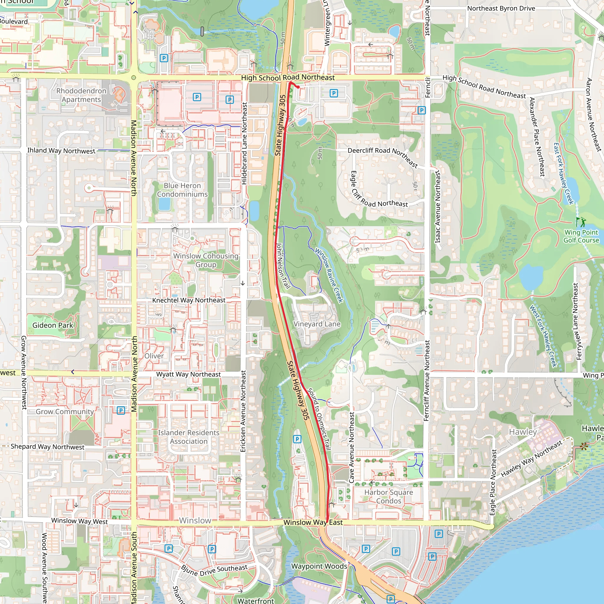 Sound to Olympic Trail mobile static map