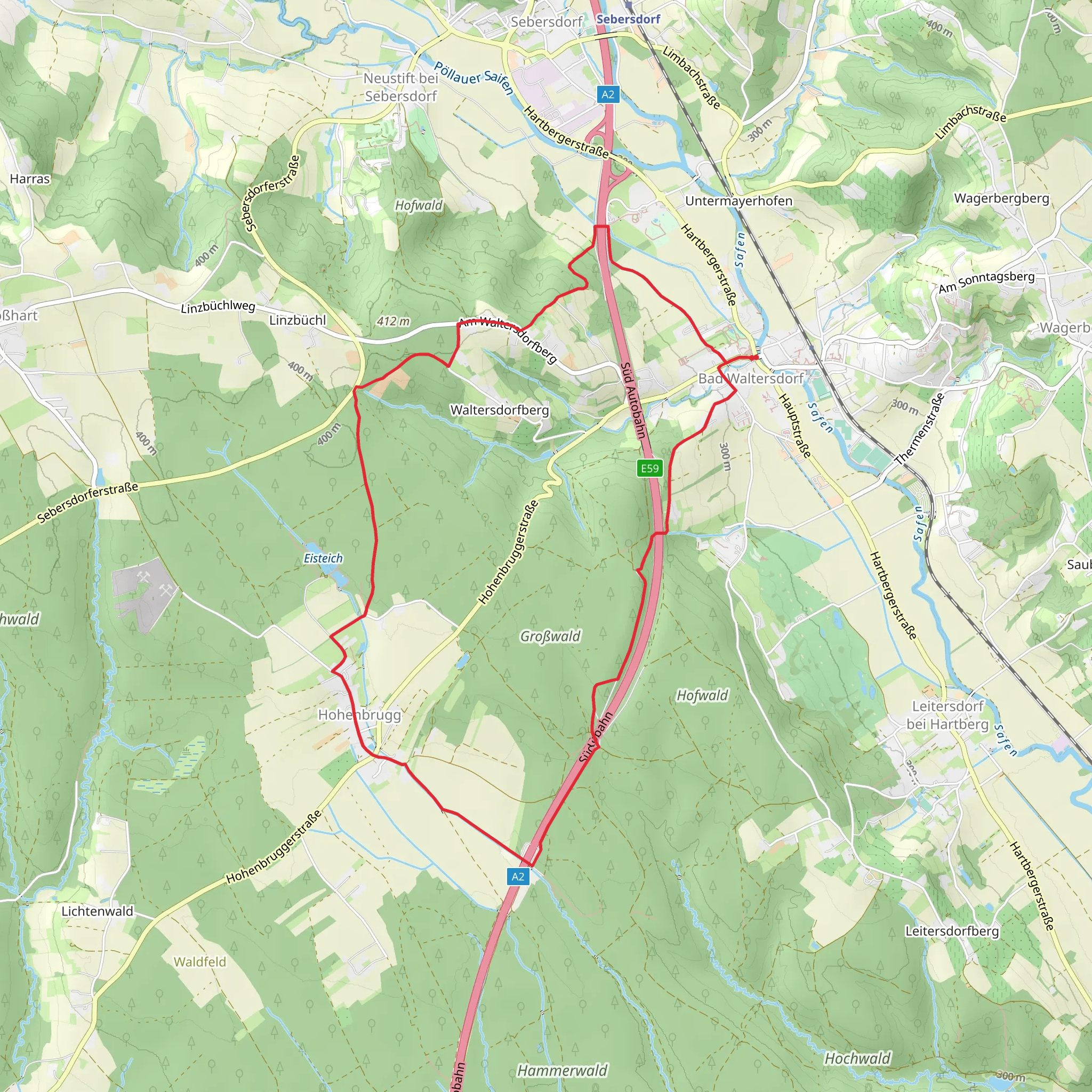 Hohenbrugg Loop from Bad Waltersdorf mobile static map