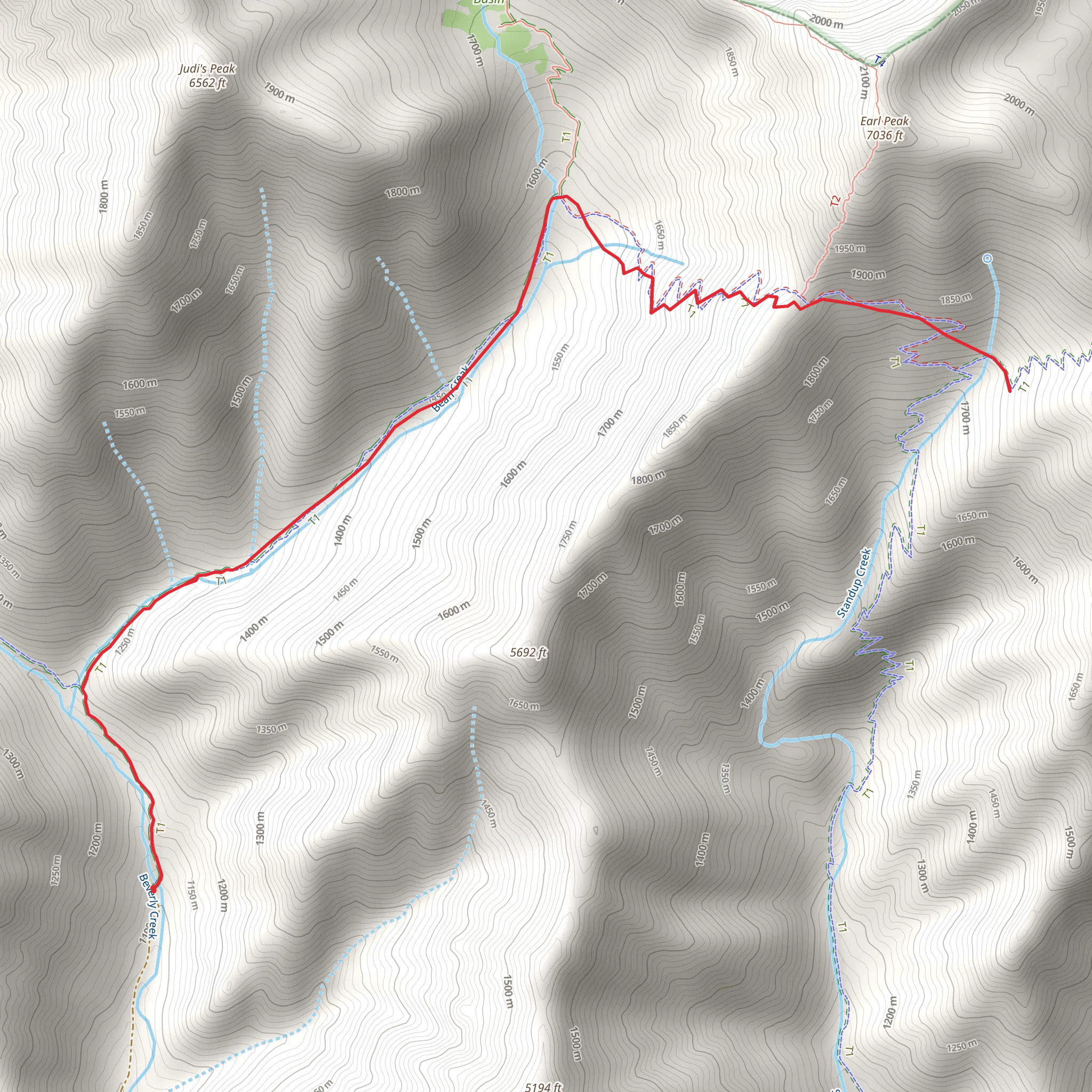 Bean Creek Trail mobile static map