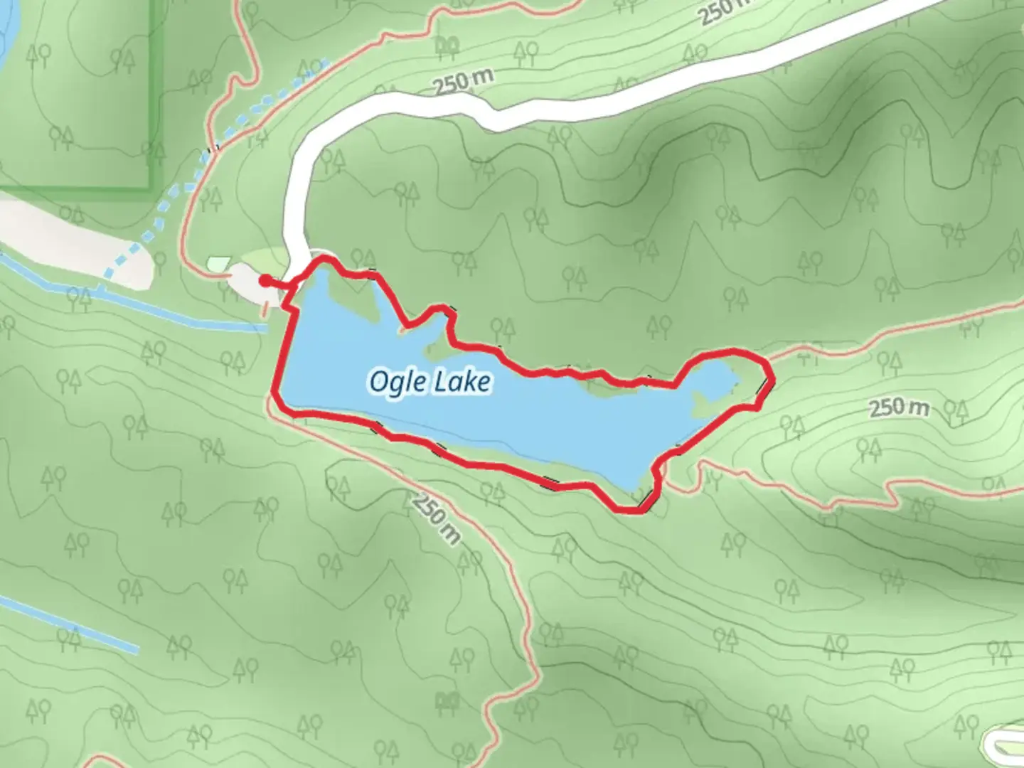 An image depicting the trail Ogle Lake Loop and its surrounding area.