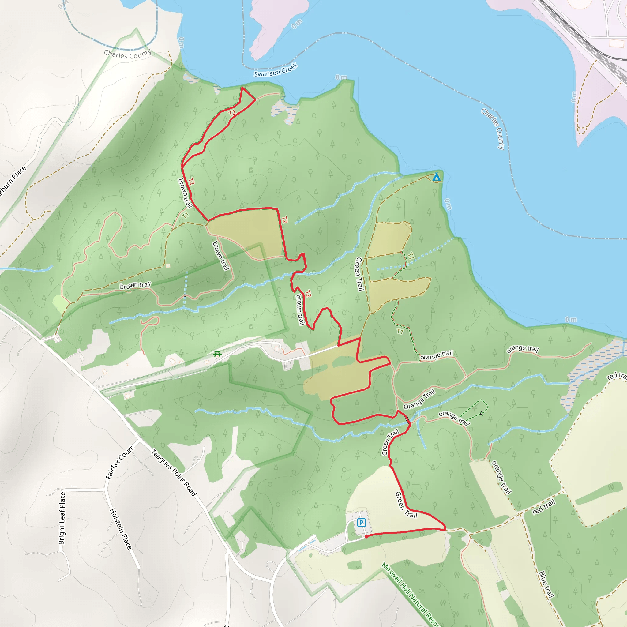 Green and Brown Trail mobile static map