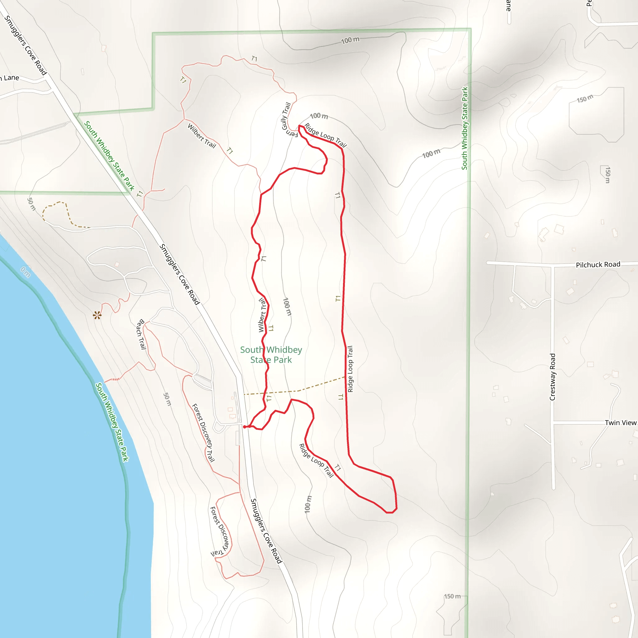 Wilbert and Ridge Loop Trail mobile static map