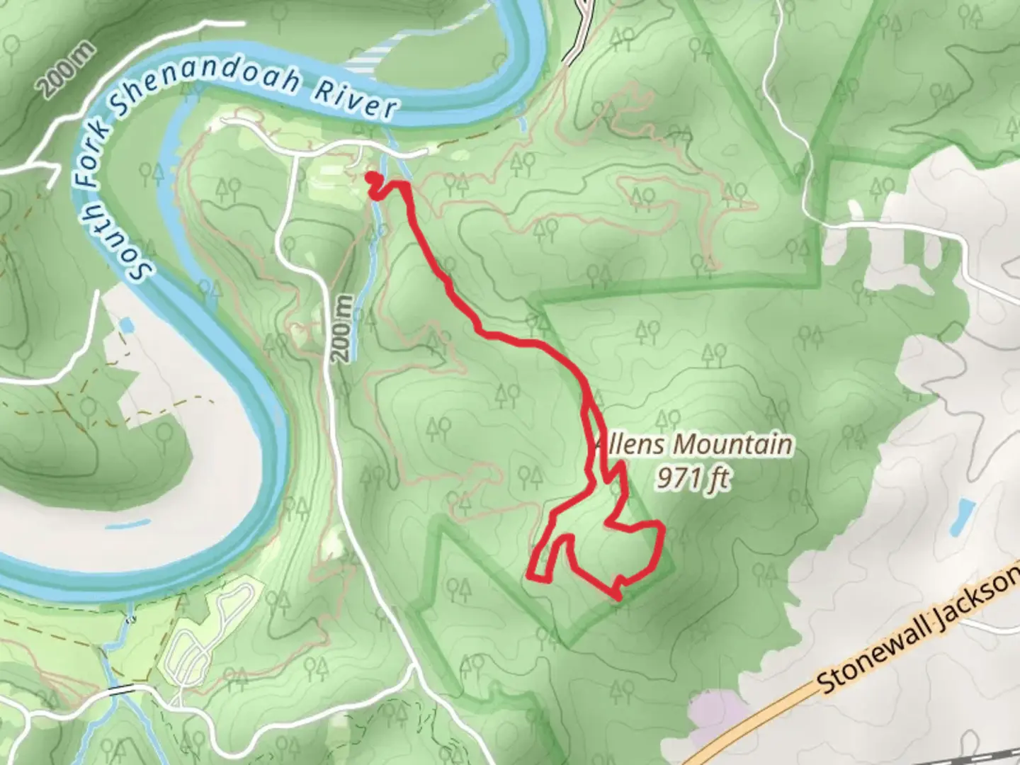 An image depicting the trail Allen Mountain Trail via Cotton Wood Trail and its surrounding area.