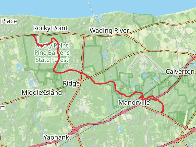 Rocky Point Reed Trail and Paumanok Path Trail from Route 25A