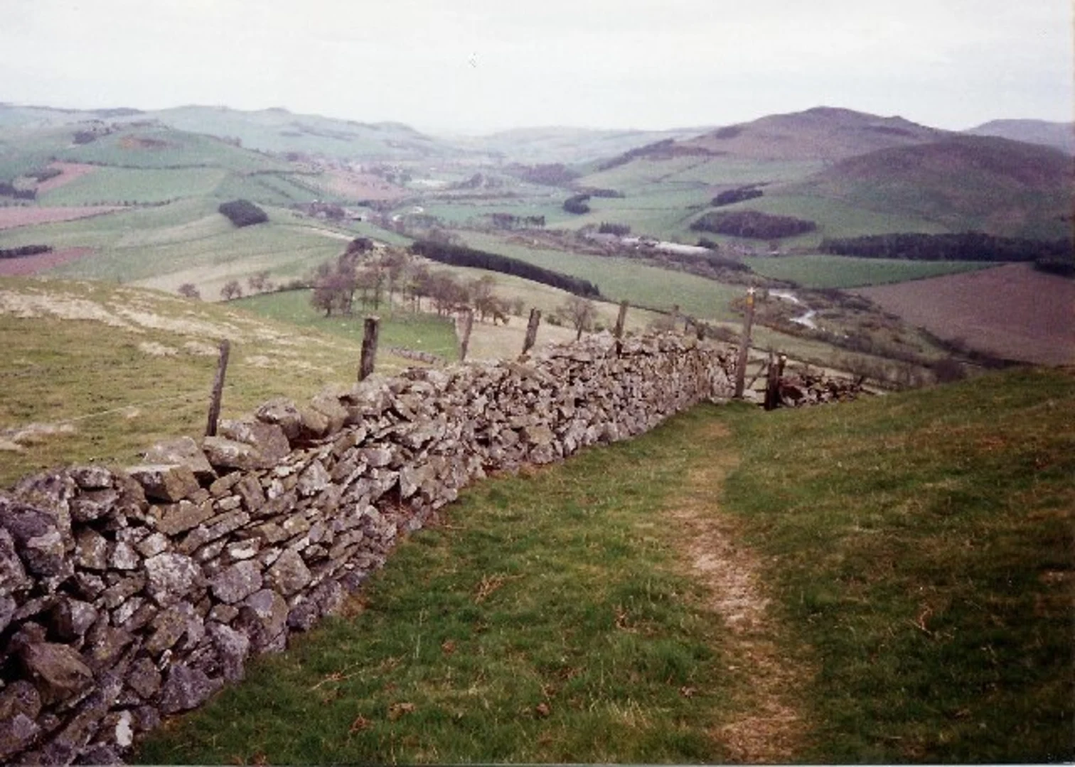 An image depicting the trail Wideopen Hill and Hownam Law Loop from Morebattle and its surrounding area.