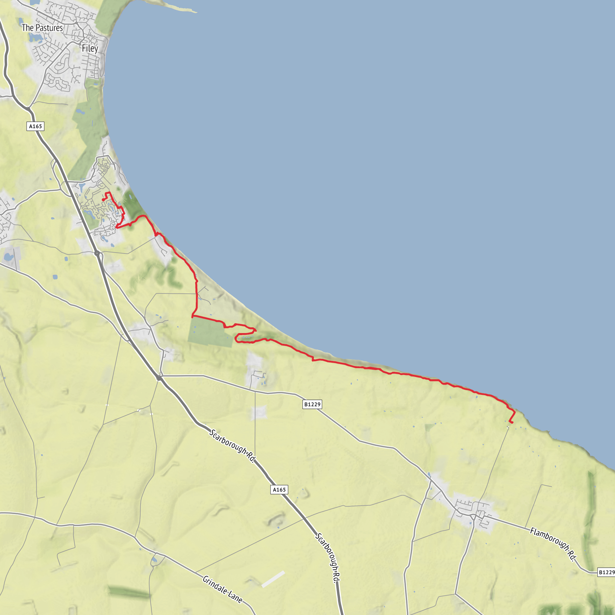 Hike from Primrose Valley to Bempton via Buckton Cliffs mobile static map