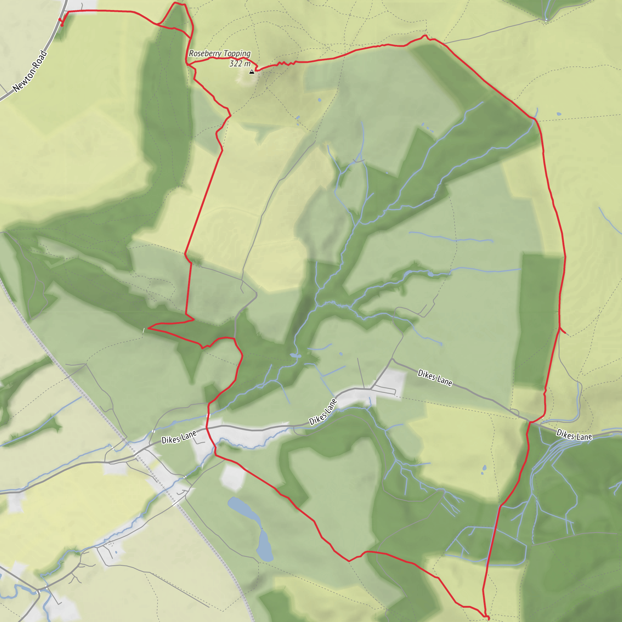 Roseberry Toppings mobile static map